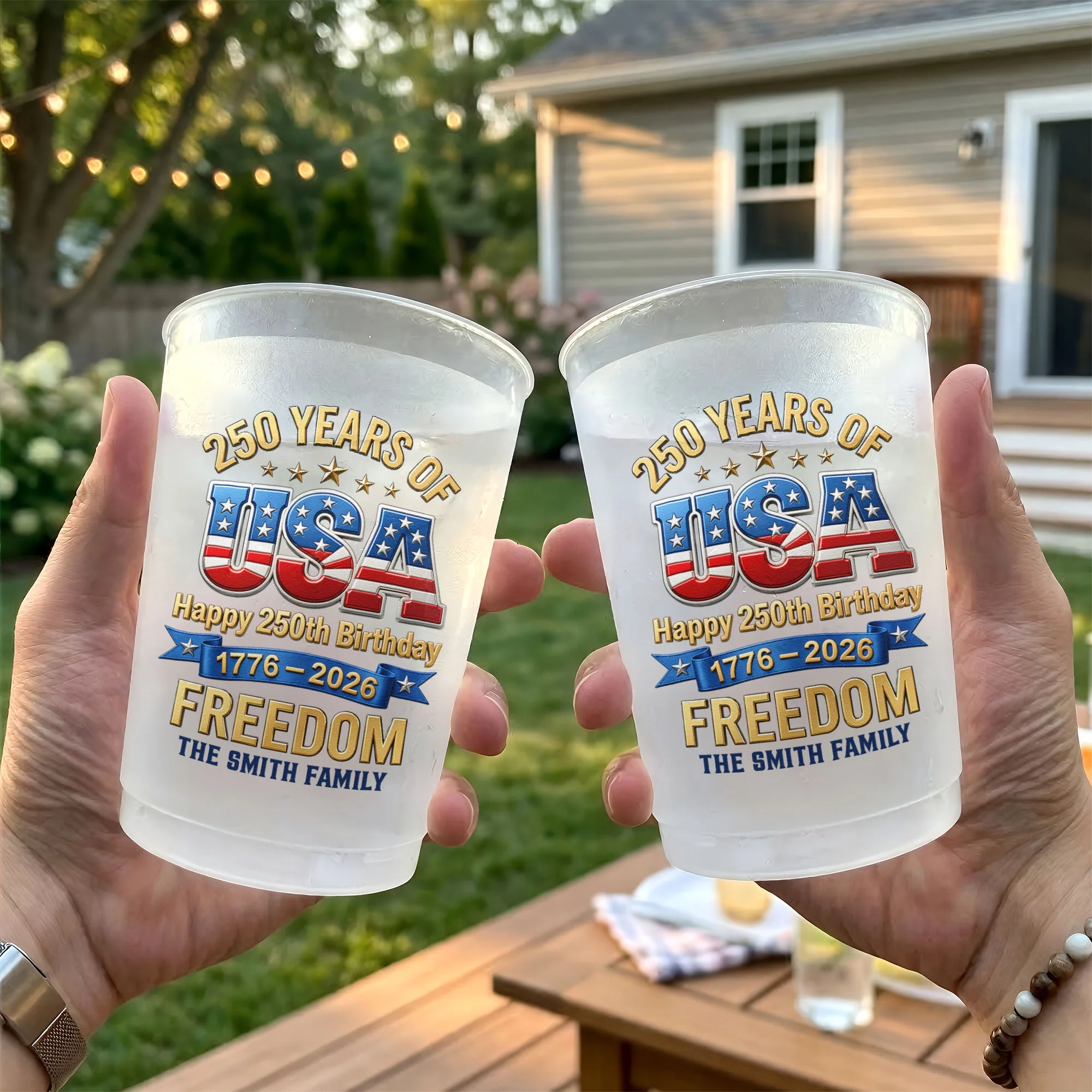 250 Years Of Freedom American Eagle - Personalized Cups - Gifts For Patriotic Family - Image 4