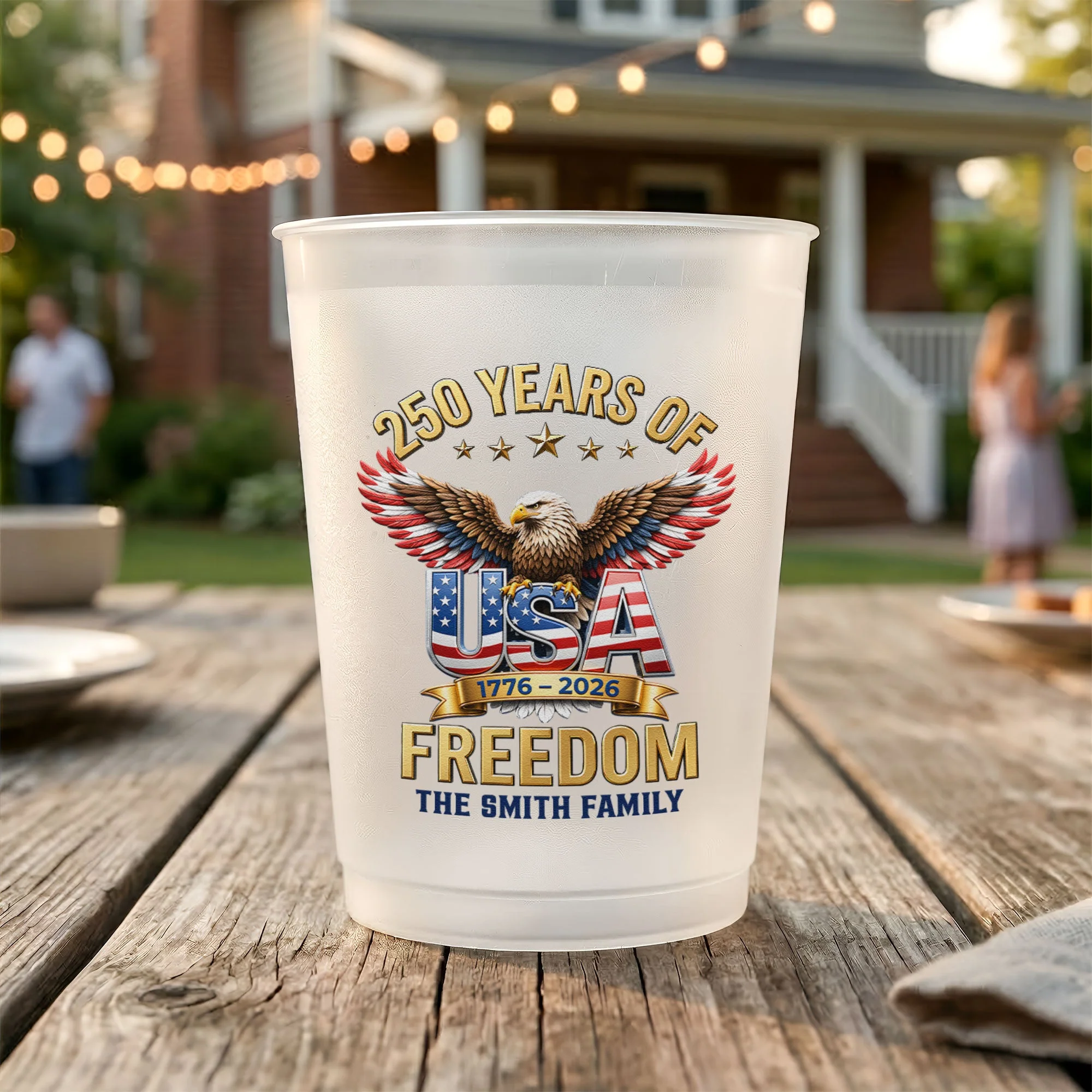 250 Years Of Freedom American Eagle - Personalized Cups - Gifts For Patriotic Family - Image 5
