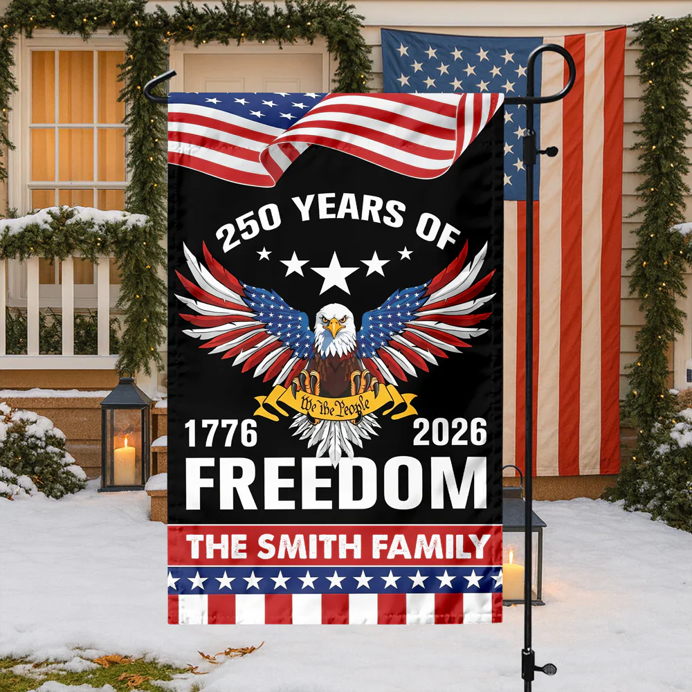 250 Years Of Freedom Anniversary Eagle - Personalized Flag - Patriotic Gift For Family HN02