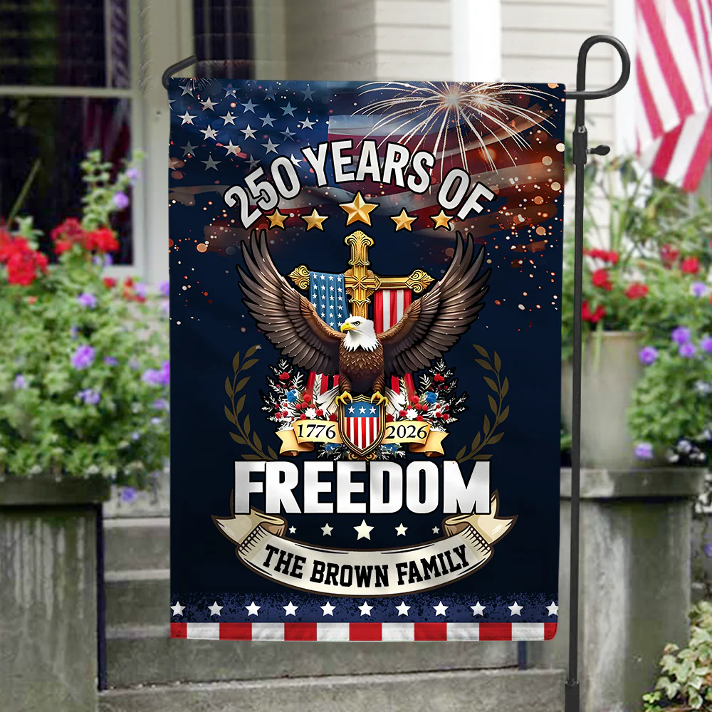 250 Years Of Freedom Anniversary - Personalized Flag - Patriotic Gift For Family HN02 - Image 3
