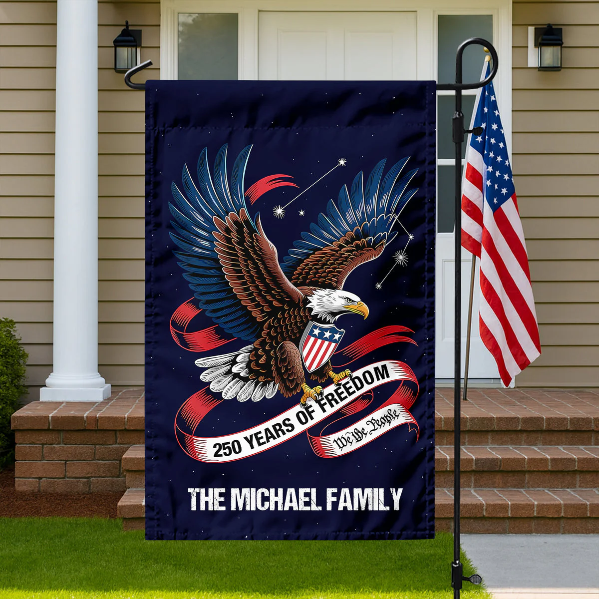 250 Years Of Freedom Eagle We The People - Personalized Flag - Patriotic Gift For Family HN02