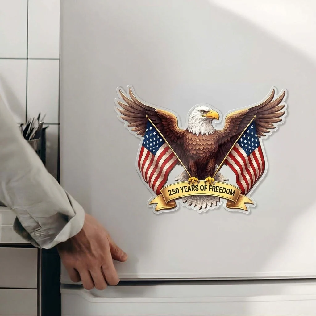 250 Years of Freedom - Shape Acrylic Fridge Magnet - Patriotic Gift For Family HN02