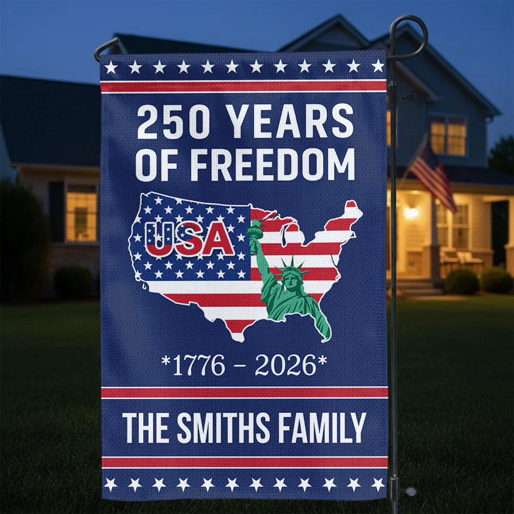 250 Years of Freedom USA Map Liberty 1776–2026 - Personalized Flag - Patriotic Gift For Family HN02. - Image 2