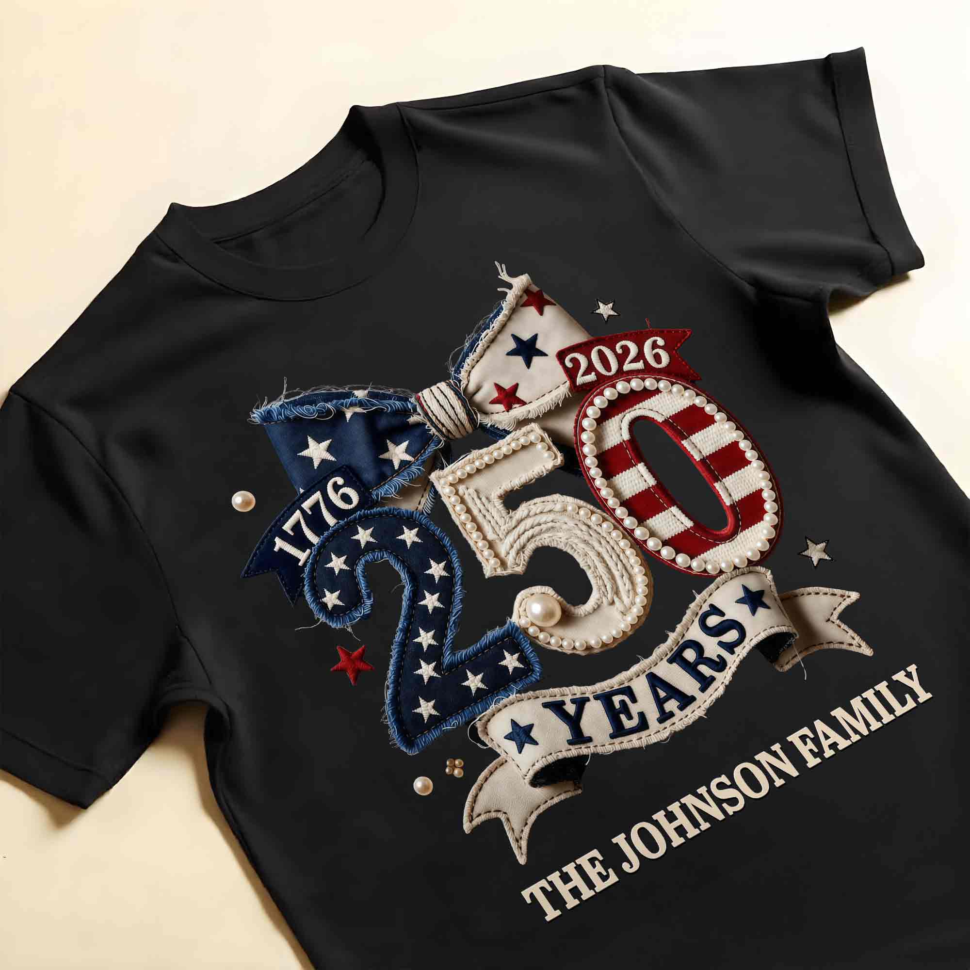 250 Years Of Independence Stars And Stripes Bow - Personalized Shirt - Gift For Patriotic Family - Image 11