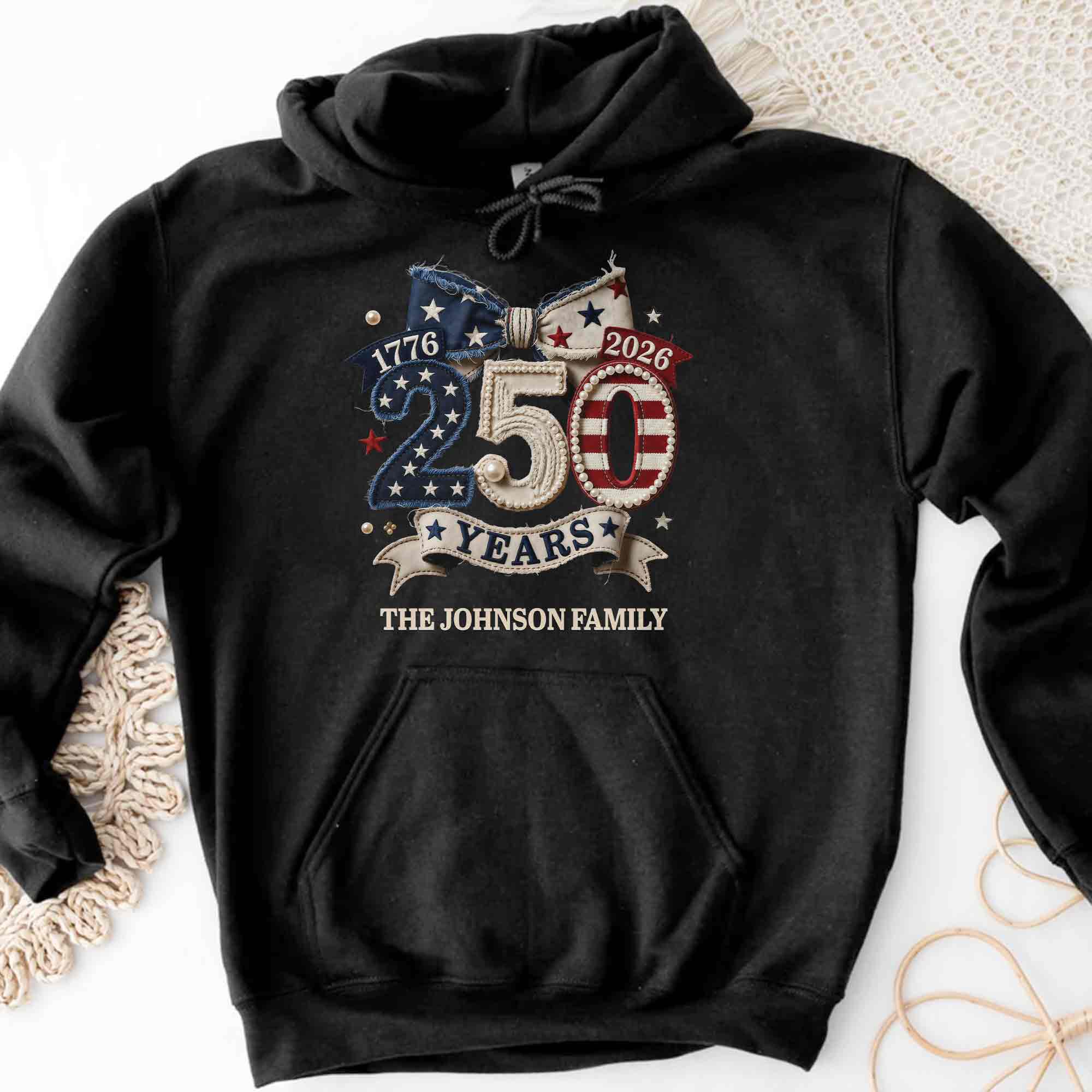 250 Years Of Independence Stars And Stripes Bow - Personalized Shirt - Gift For Patriotic Family - Image 12