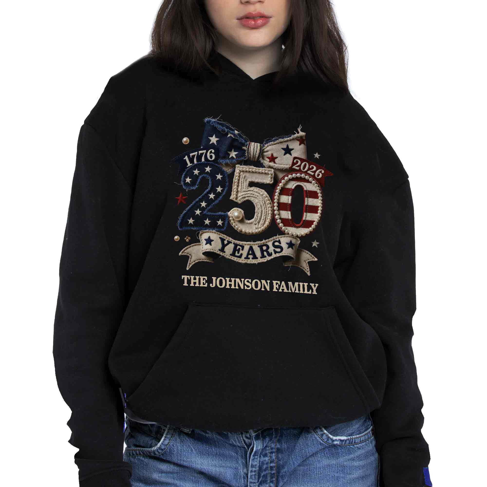 250 Years Of Independence Stars And Stripes Bow - Personalized Shirt - Gift For Patriotic Family - Image 5