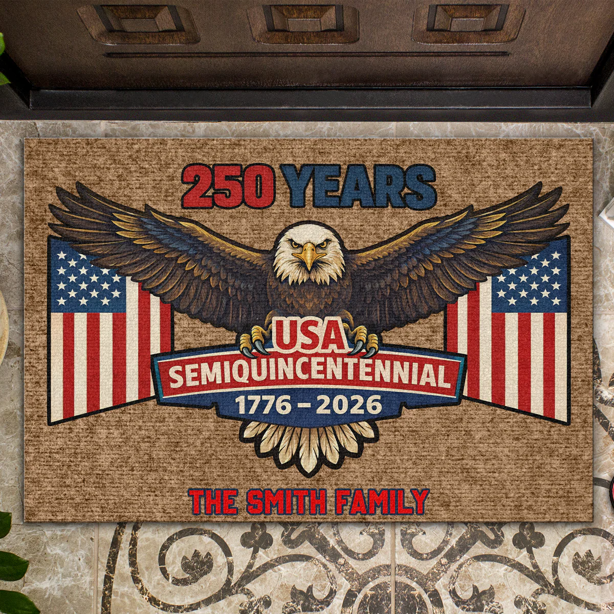 250 Years USA Semiquincentennial 1776–2026 - Personalized Doormat - Patriotic Gift For Family HN02 - Image 4