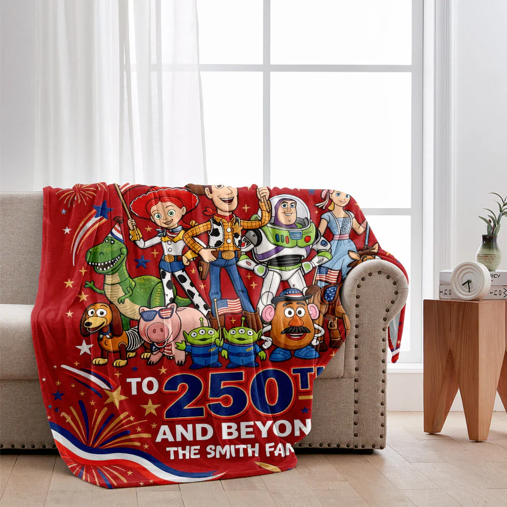 250th Anniversary Celebration With Childhood Friends - Personalized Blanket - Independence Gift For Movie Fans - DSNY - Image 2