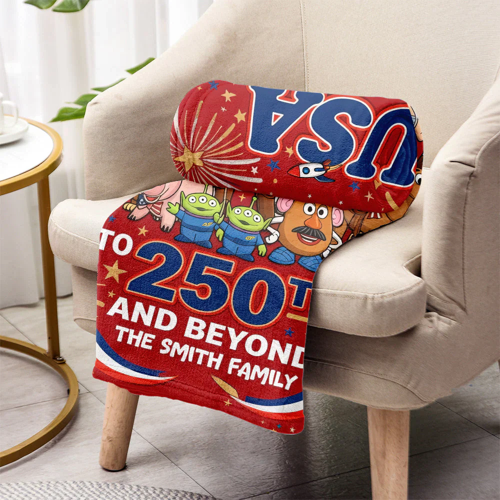 250th Anniversary Celebration With Childhood Friends - Personalized Blanket - Independence Gift For Movie Fans - DSNY - Image 3