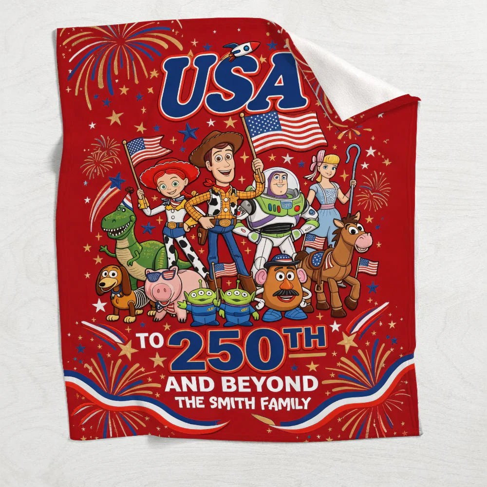 250th Anniversary Celebration With Childhood Friends - Personalized Blanket - Independence Gift For Movie Fans - DSNY - Image 4