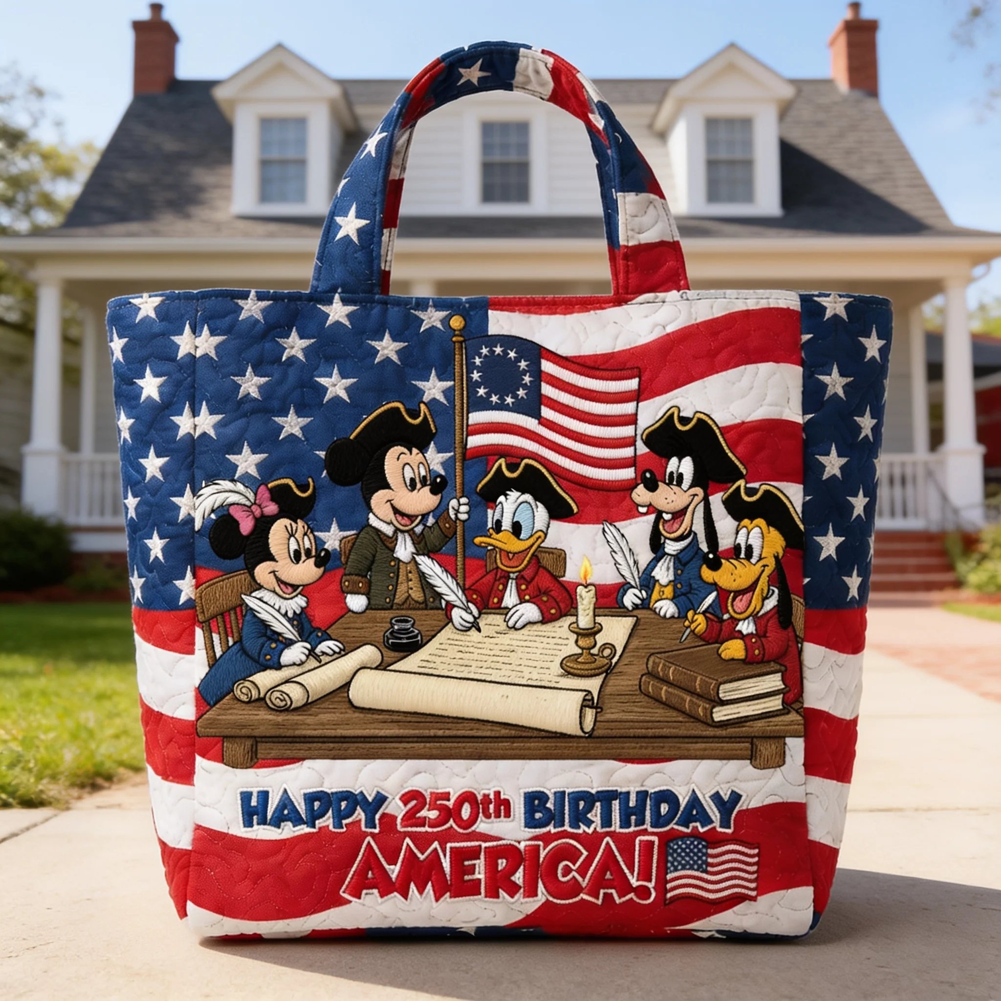250th Anniversary Celebration With USA Magical Politicians - Personalized Quilted Tote Bag - Independence Gift For Movie Fans - MkMo - Image 5