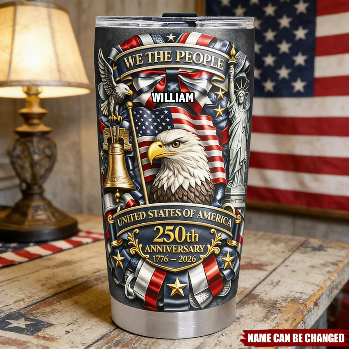 250th Anniversary of American Independence - Personalized Tumbler - Gifts For Patriots VD01 - Image 4