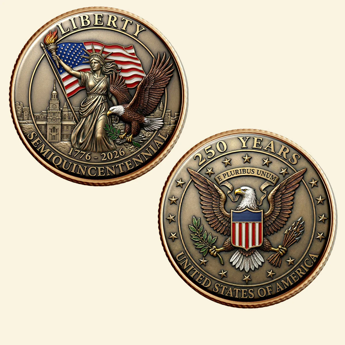 250th Anniversary Of Independence - Commemorative Coin - Gift For Patriotic | HN02 - Image 4