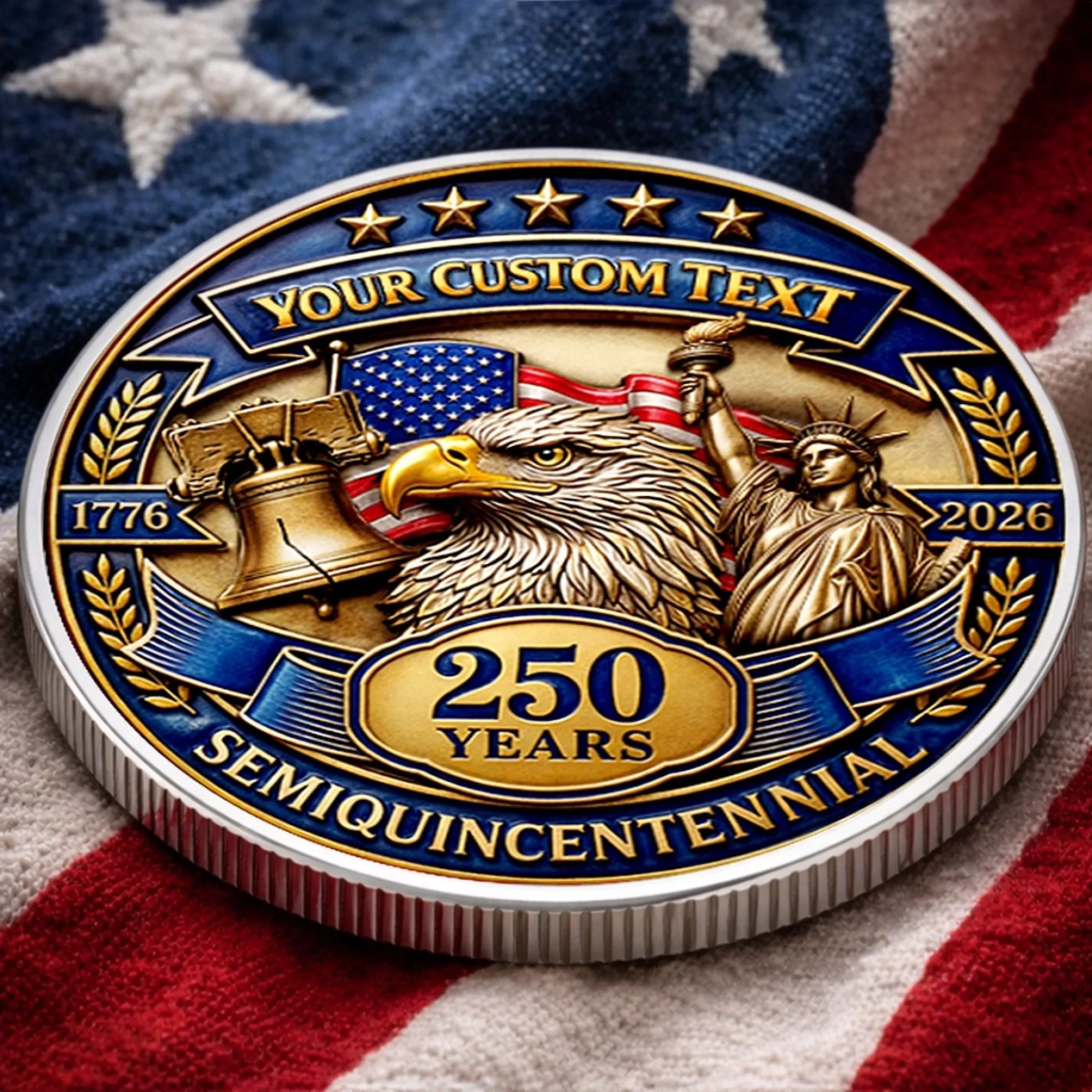 250th Anniversary Semiquincentennial - Personalized Commemorative Coin - Gift For Patriotic | HN02 - Image 4
