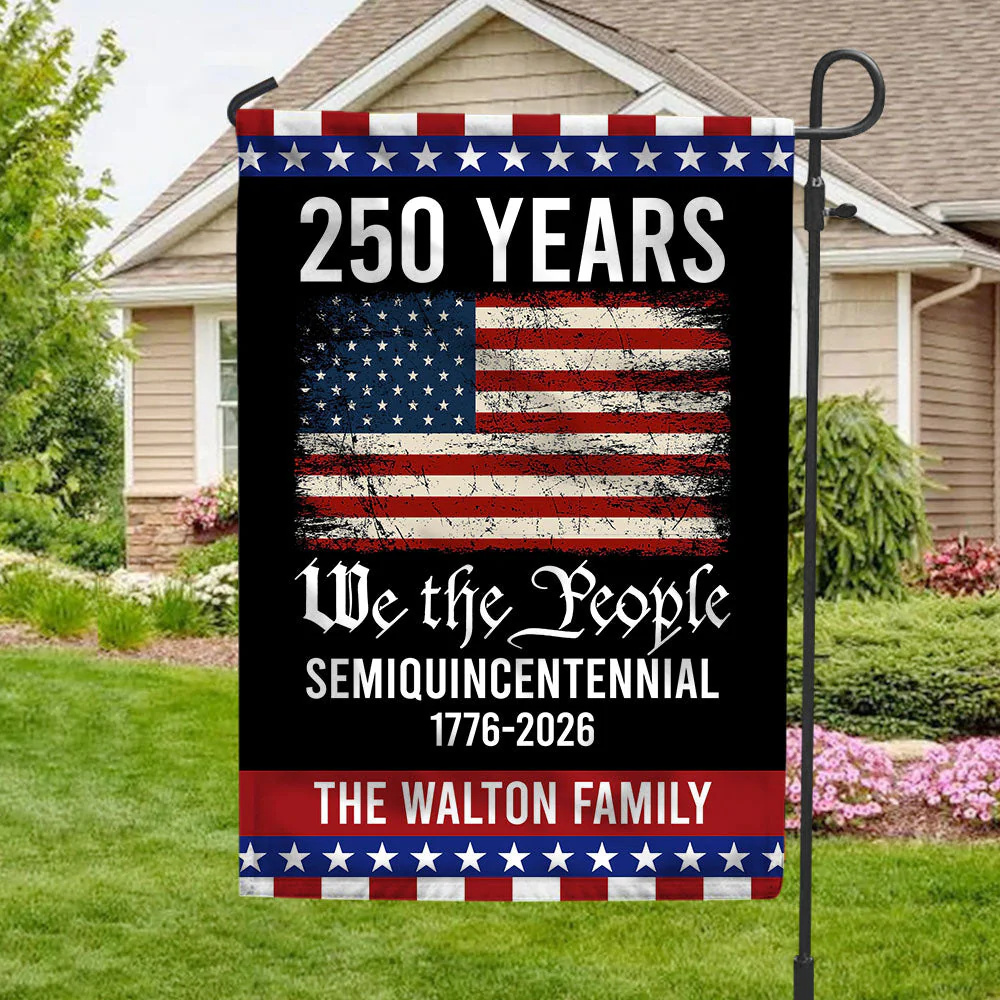 250th Anniversary USA We The People 1776 - Personalized Flag - Patriotic Gift For Family HN02 - Image 2