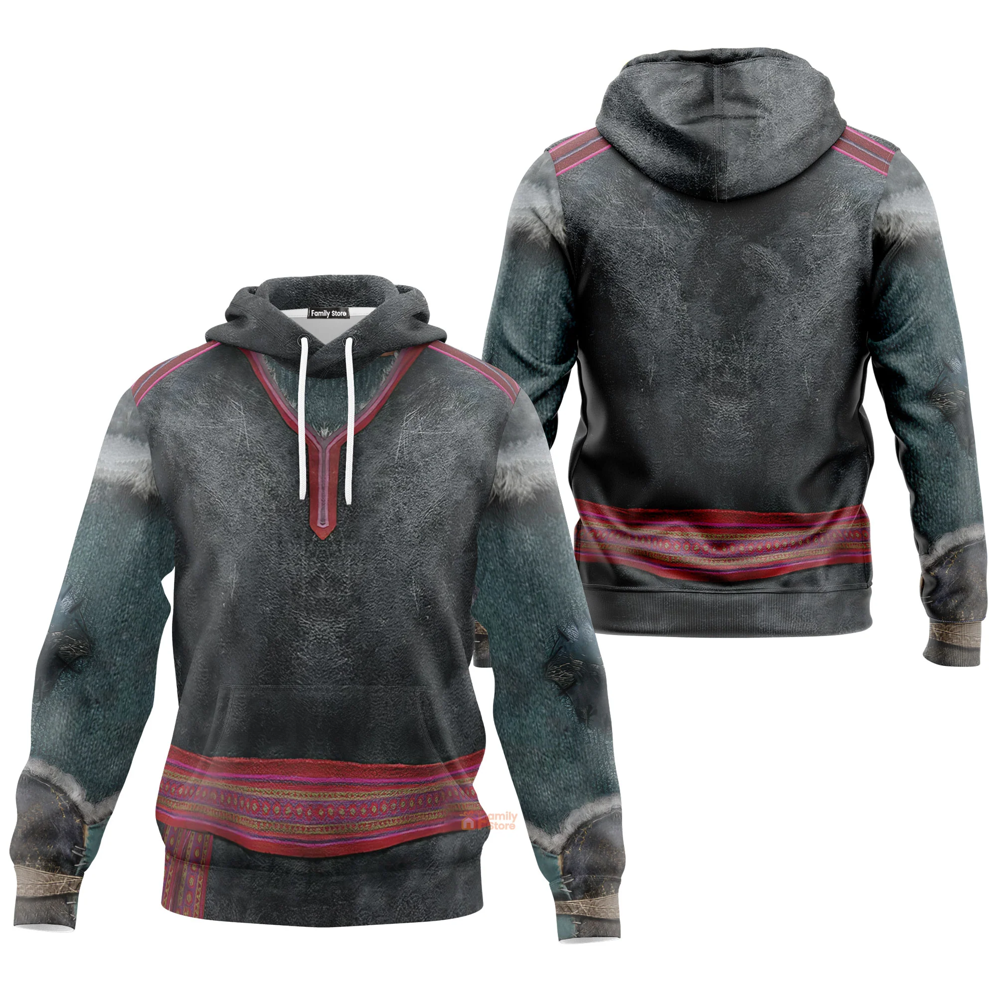 Kristoff Frozen Costume Cosplay Hoodie - Image 3