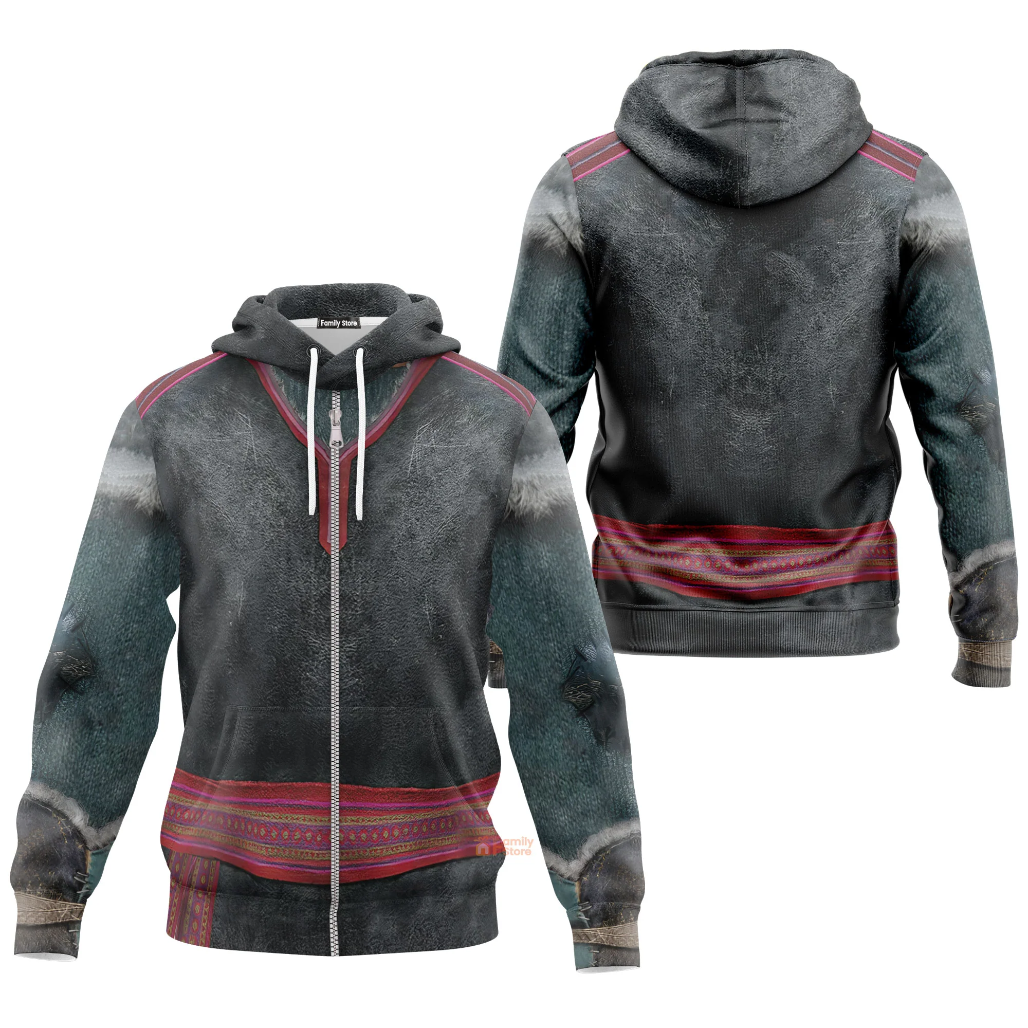 Kristoff Frozen Costume Cosplay Hoodie - Image 4