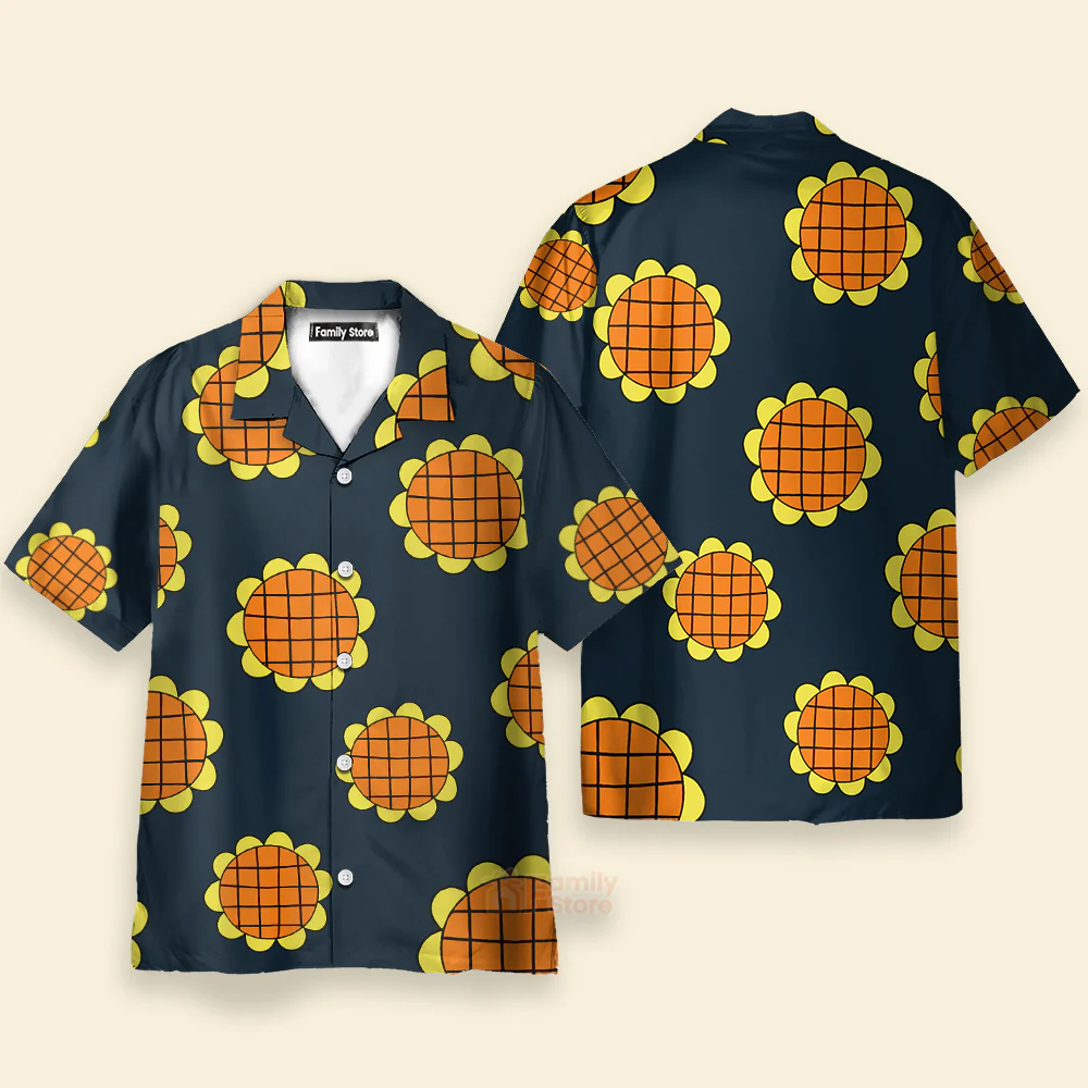 Luffy Dressrosa Lucy Sunflower Anime OnPi Pirate Adventure - Costumes Movies Hawaiian Shirt - Image 2