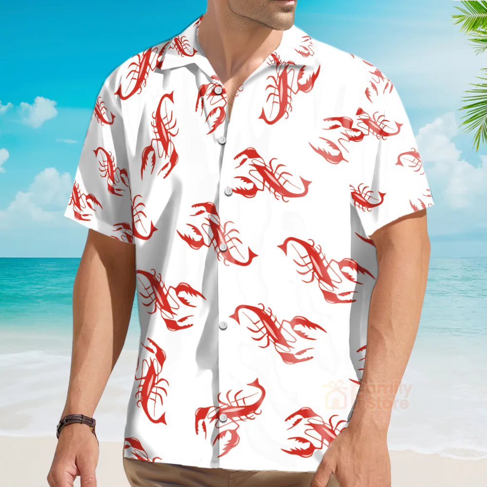 Lobster Print Hawaiian Shirt - Funny Seafood Lover Beach Shirt for Men & Women - Image 3