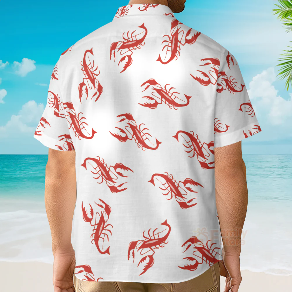 Lobster Print Hawaiian Shirt - Funny Seafood Lover Beach Shirt for Men & Women - Image 4