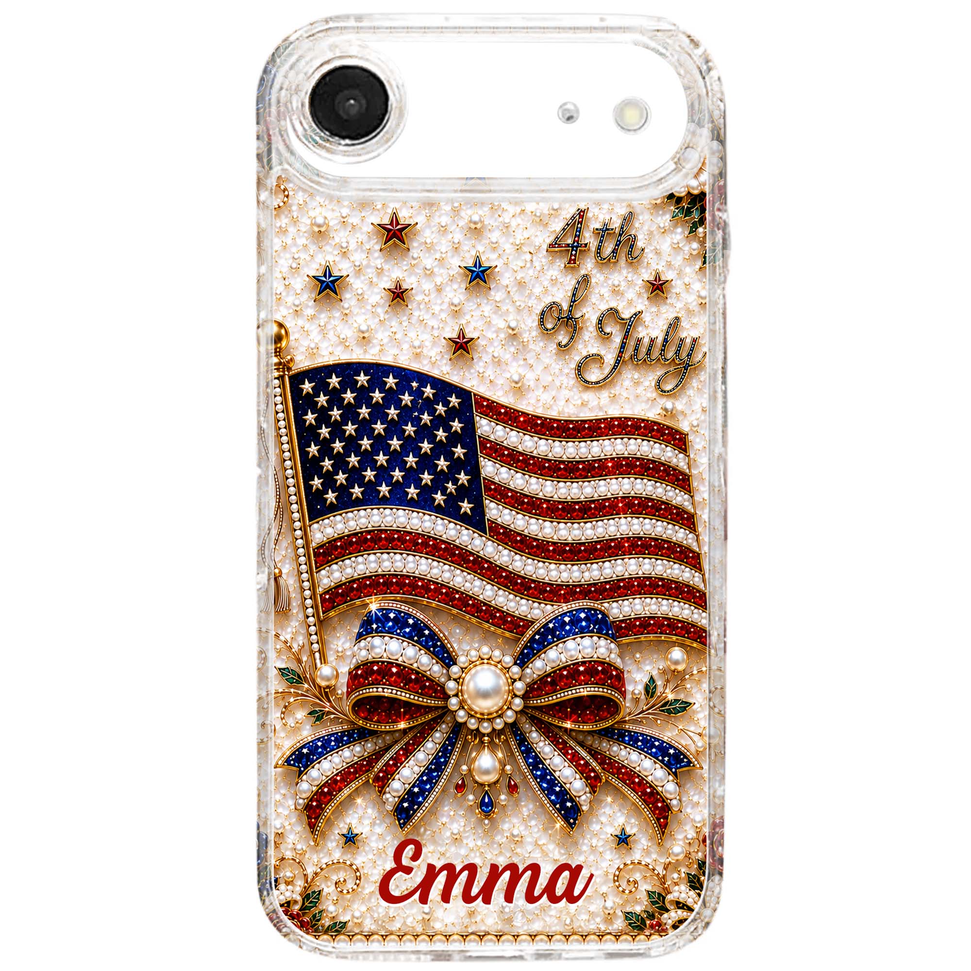 4th of July American Flag - Personalized Bling Phone Case - Gift For Patriots - Image 13