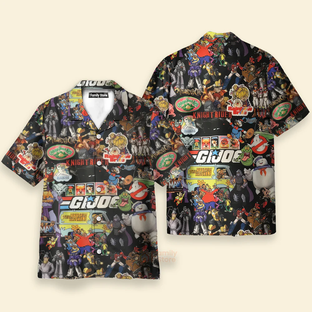 80S Cartoon Pattern Hawaiian Shirt - Image 3