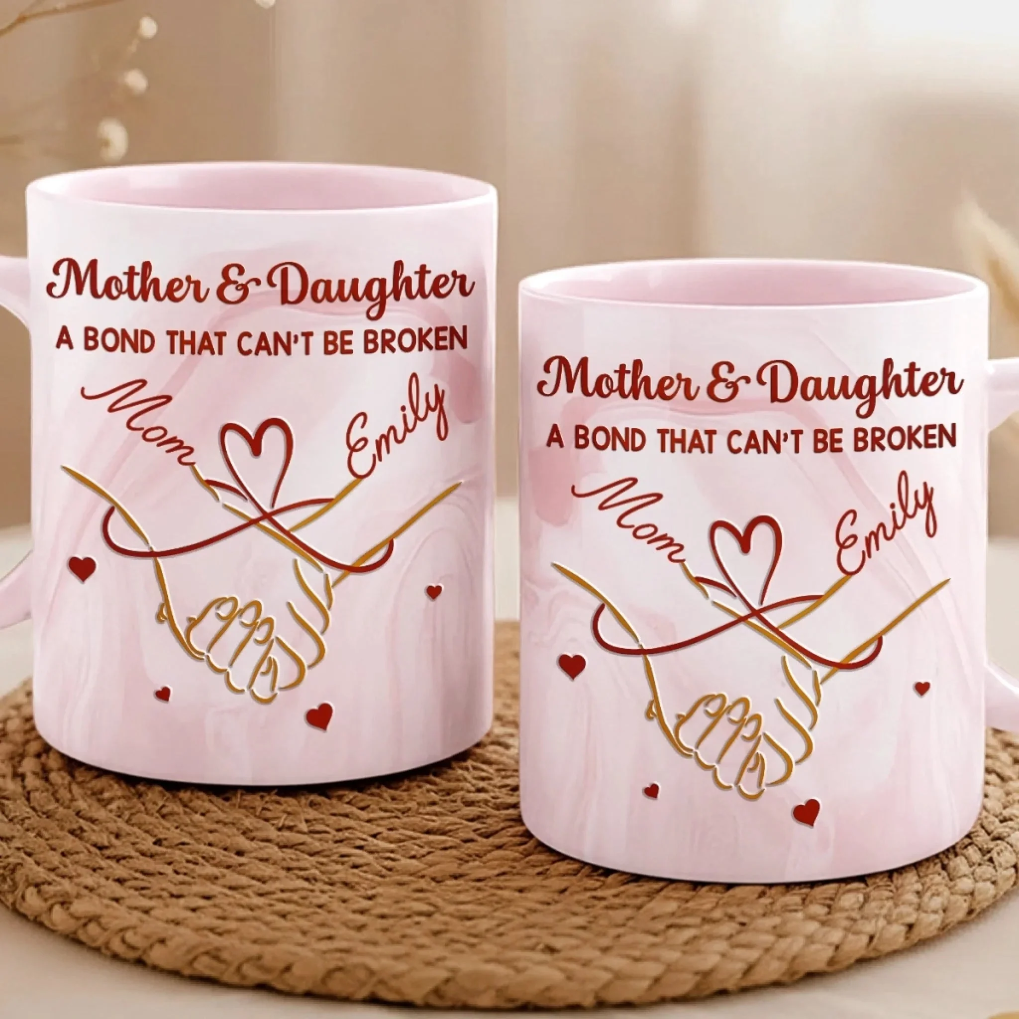 A Bond That Can’t Be Broken - Personalized Accent Mug  - Gift For Mom, Mother's Day HN02 - Image 3