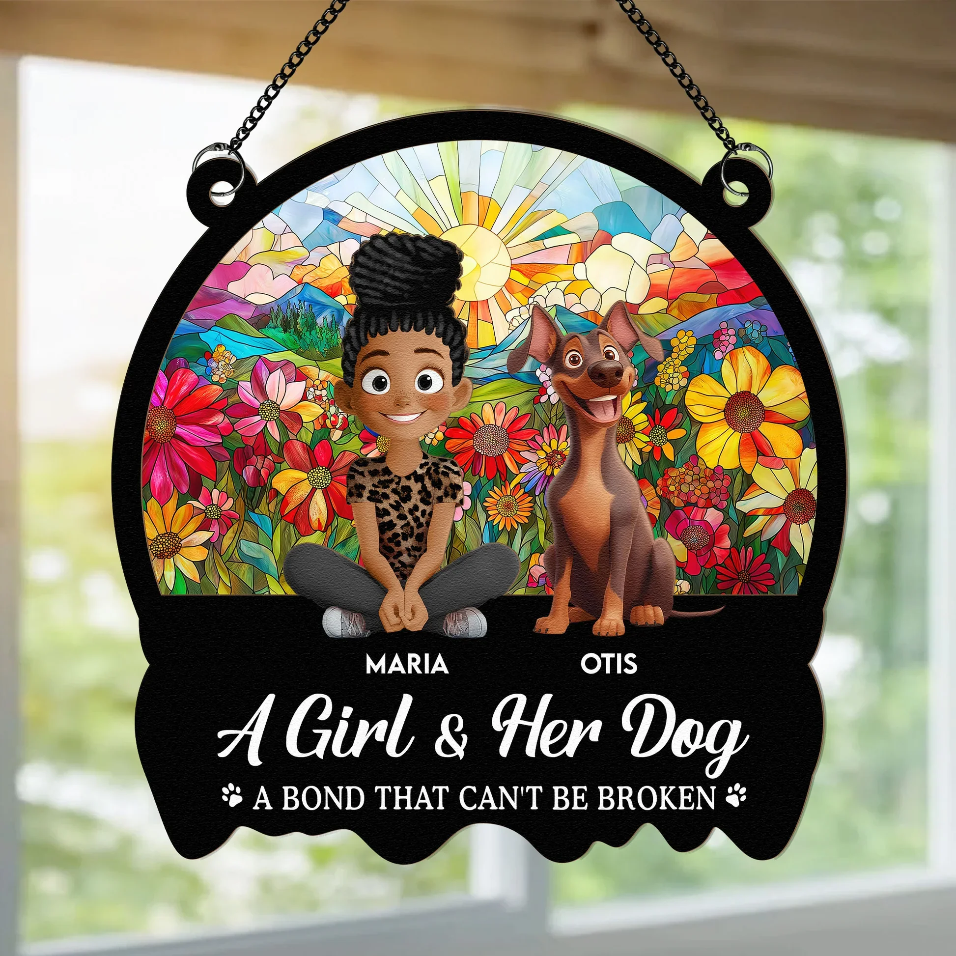 A Bond That Can't Be Broken Cartoon Dog - Personalized Window Hanging Suncatcher Ornament - Gift for Pet Owners, Pet Lovers, Dog Mom | CLP15 NH96 - Image 3