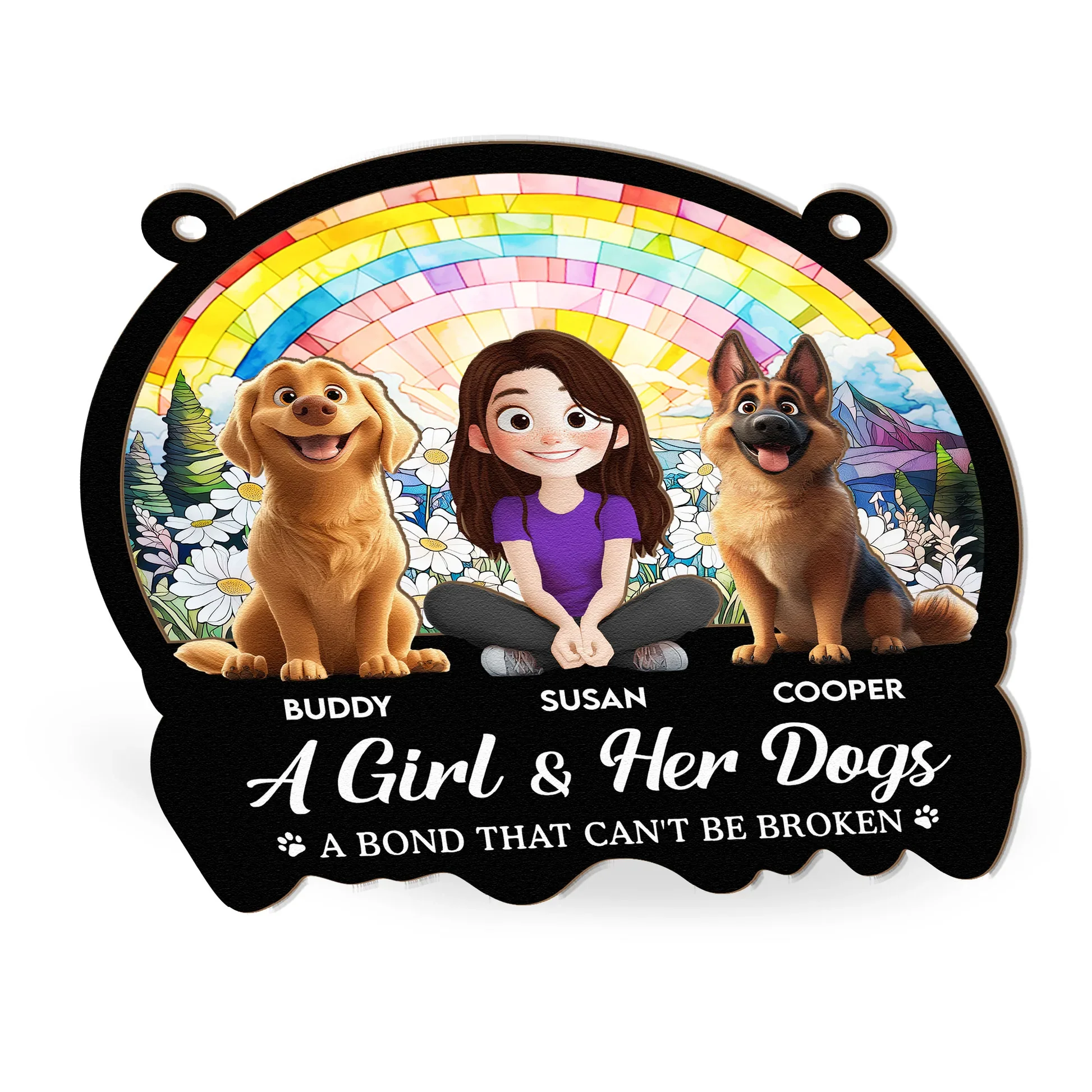 A Bond That Can't Be Broken Cartoon Dog - Personalized Window Hanging Suncatcher Ornament - Gift for Pet Owners, Pet Lovers, Dog Mom | CLP15 NH96 - Image 4
