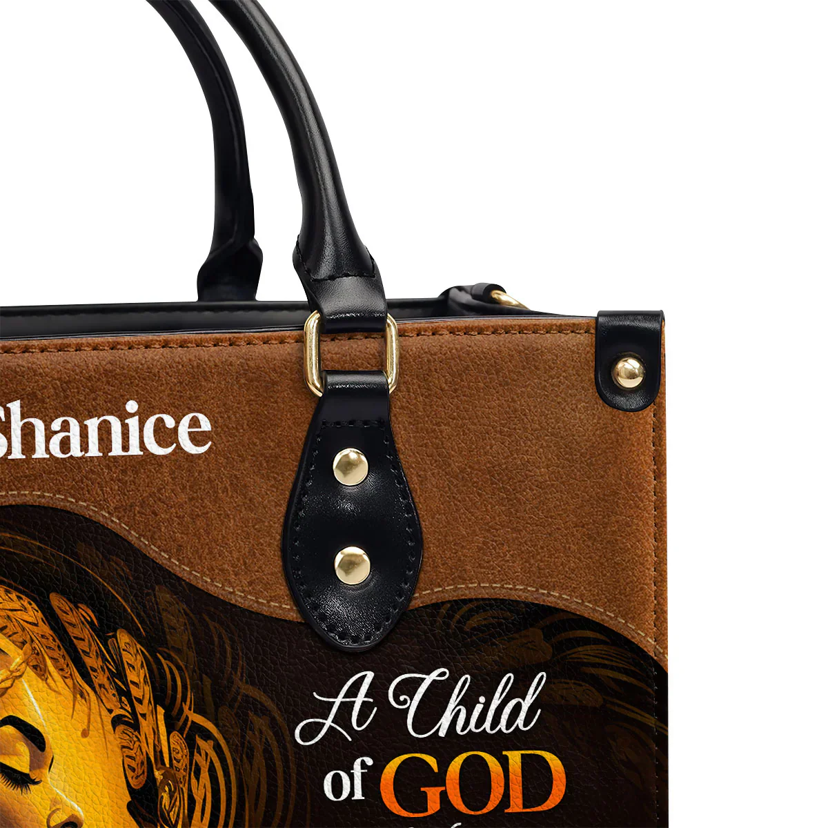 A Child Faith Warrior Of God Tote - Personalized Leather Handbag -  Christian Gift For Women | HD95 - Image 5