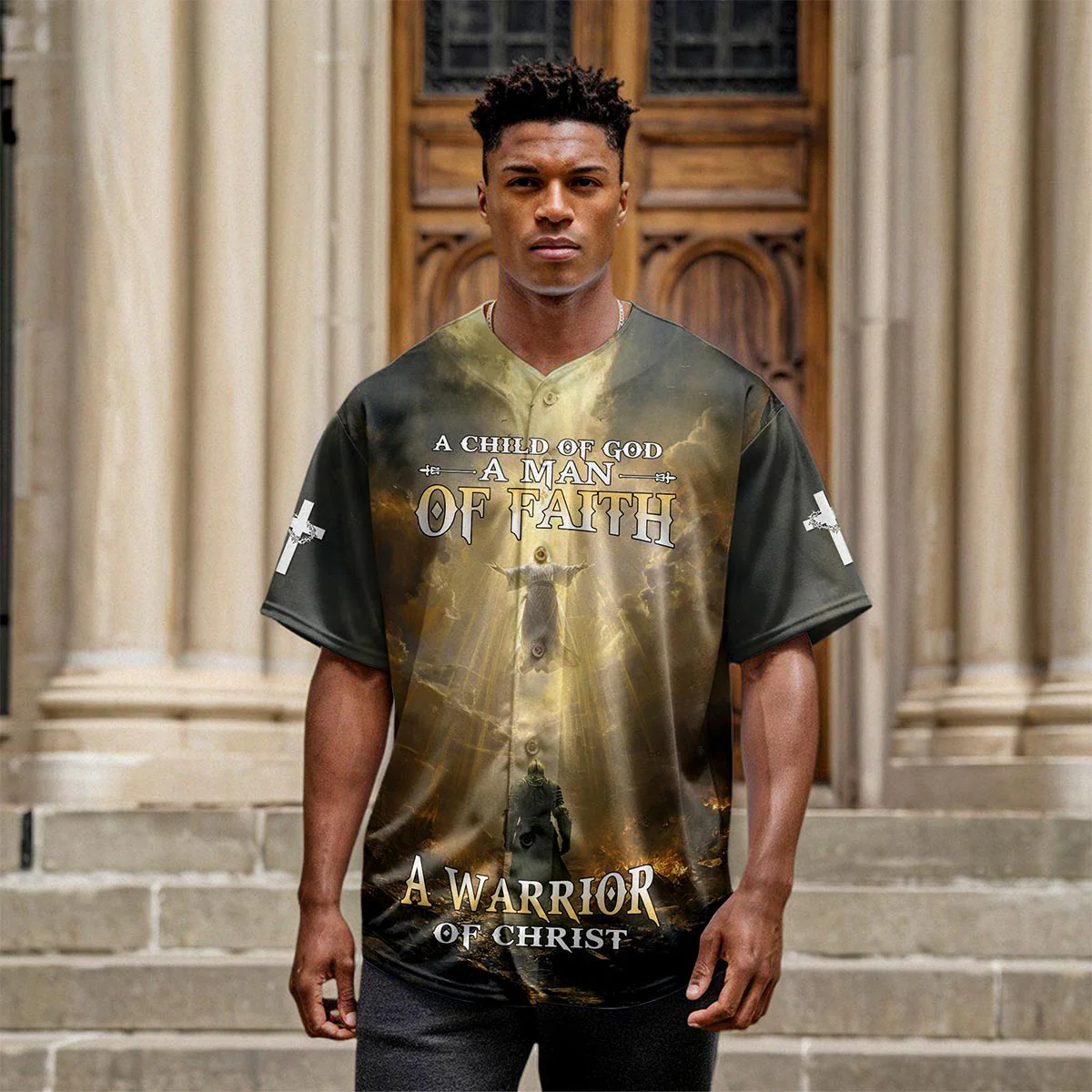 A Child Of God A Man Of Faith A Warrior Of Christ Baseball Jersey Bundle - Image 9