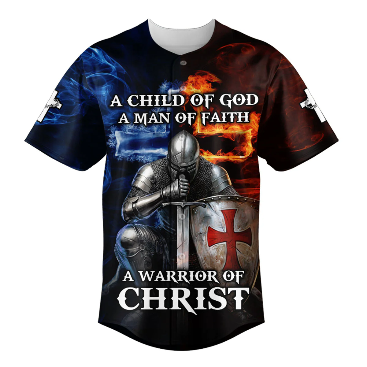 A Child of God A man of Faith Custom Name Baseball Jersey - Christant Gift For Him - Image 2