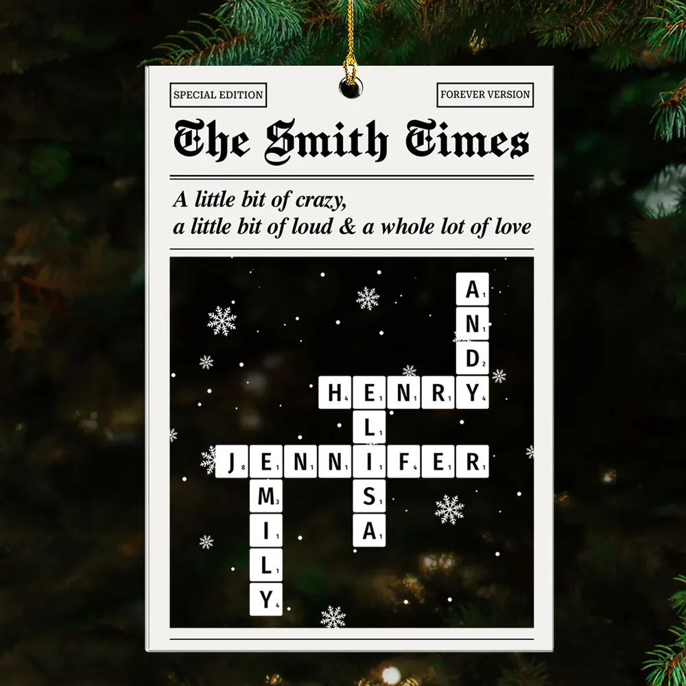 The Family Times Newspaper : Full Of Joy - Personalized Acrylic Ornament - Christmas Gift For Family HH01 - Image 4