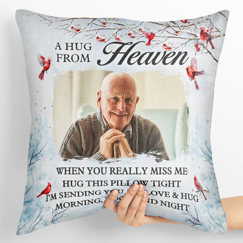 A Hug From Heaven - Personalized Photo Pillow - Christmas Gifts For Memorial Human, Family HH01 - Image 2