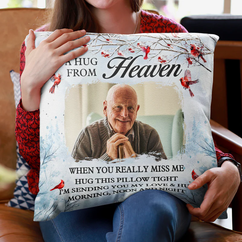 A Hug From Heaven - Personalized Photo Pillow - Christmas Gifts For Memorial Human, Family HH01 - Image 3
