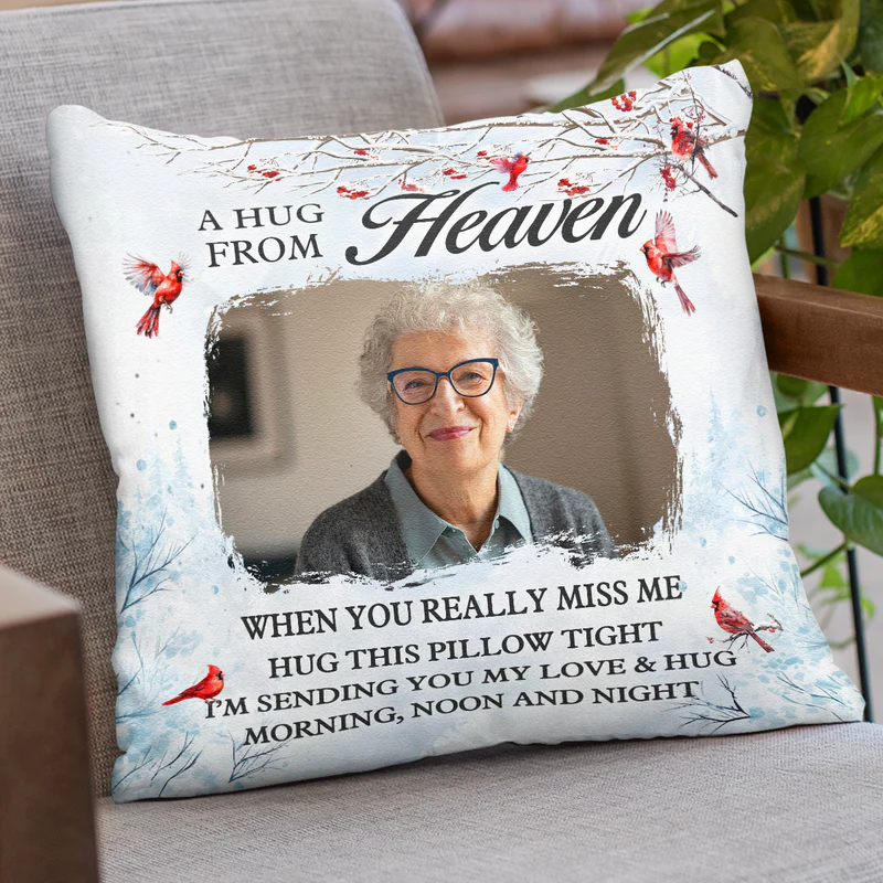 A Hug From Heaven - Personalized Photo Pillow - Christmas Gifts For Memorial Human, Family HH01 - Image 5