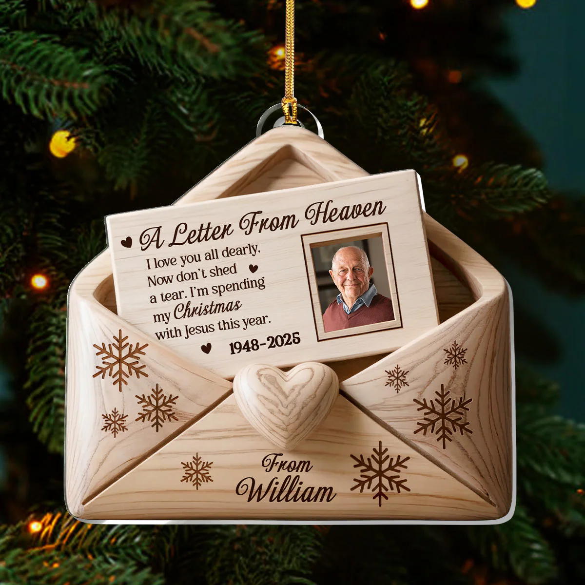 A Letter From Heaven - Personalized 1-Layer Acrylic Ornament HL128 - Image 3