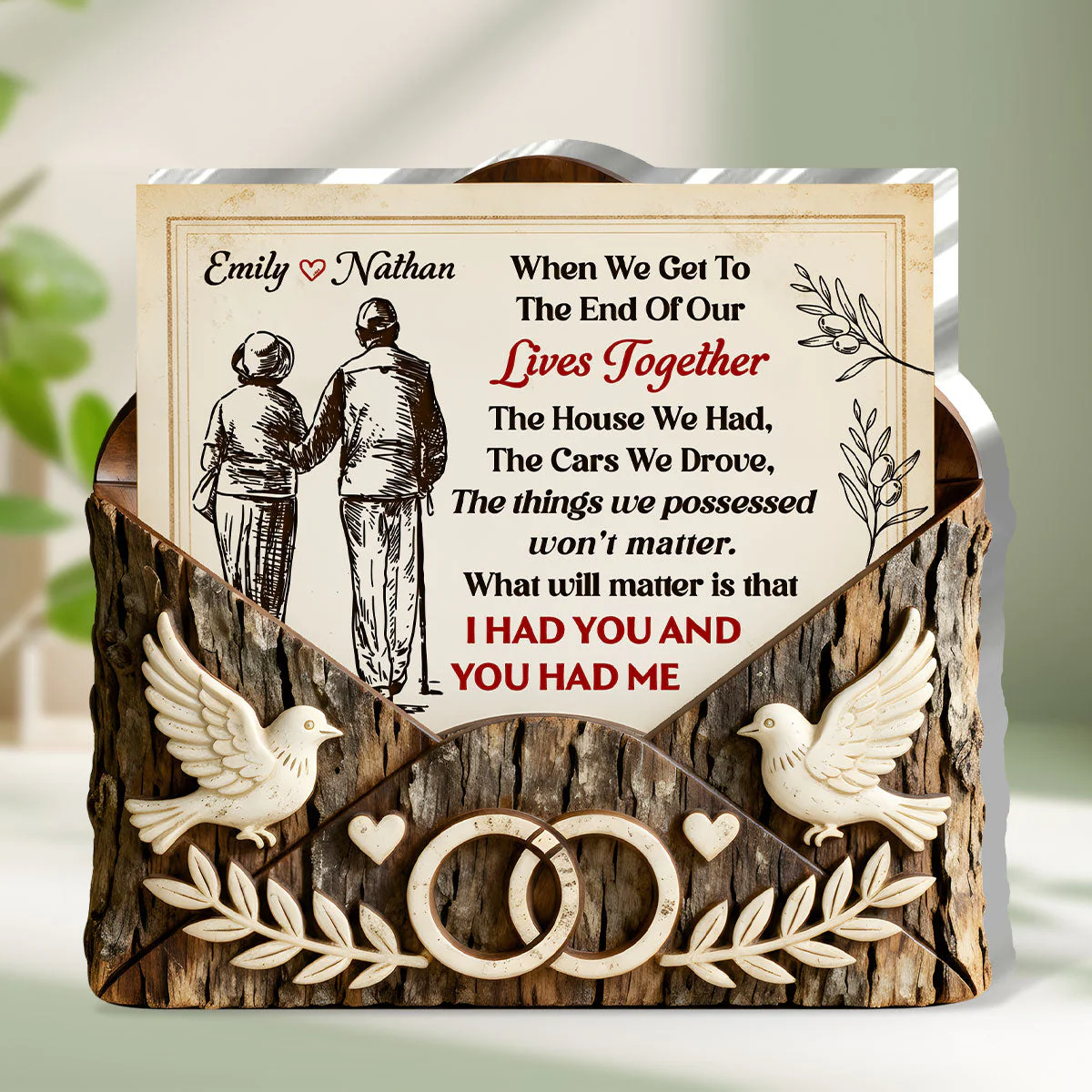 A Lifetime Of Love The Wooden Letter Keepsake - Personalized Acrylic Plaque - Gift for Couple HL128 - Image 2