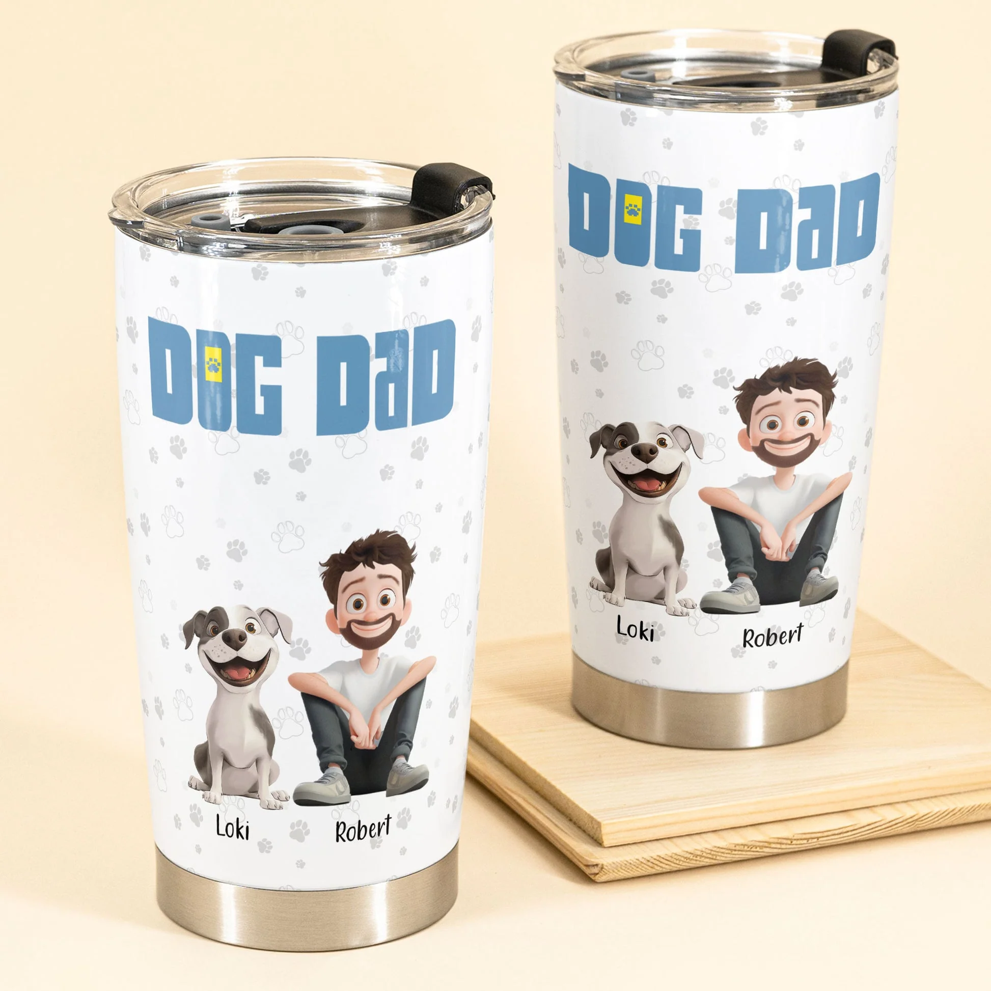 A Man And His Dog A Bond That Can't Be Broken Cartoon Dog - Personalized Tumbler Cup - Gift for Pet Owners, Dog Lovers, Dog Dad | CLP15 NH96 - Image 3