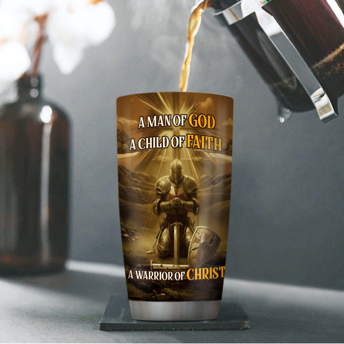 A Man Of God - Personalized Stainless Steel Tumbler HL128 - Image 4