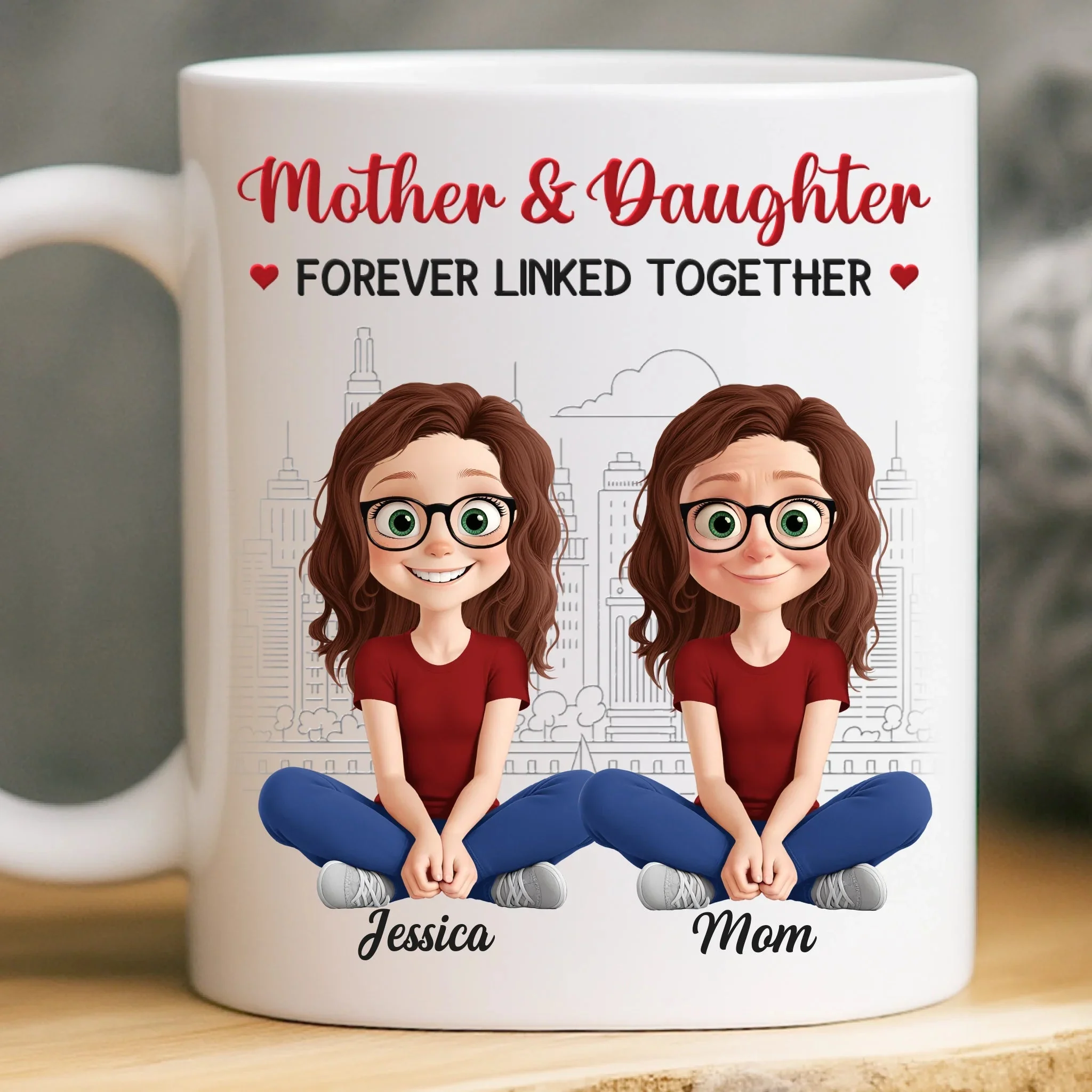 A Mother And Daughter Forever - Personalized Ceramic Mug - Gift For Mom, Mother's Day | GR25 HN02 - Image 2