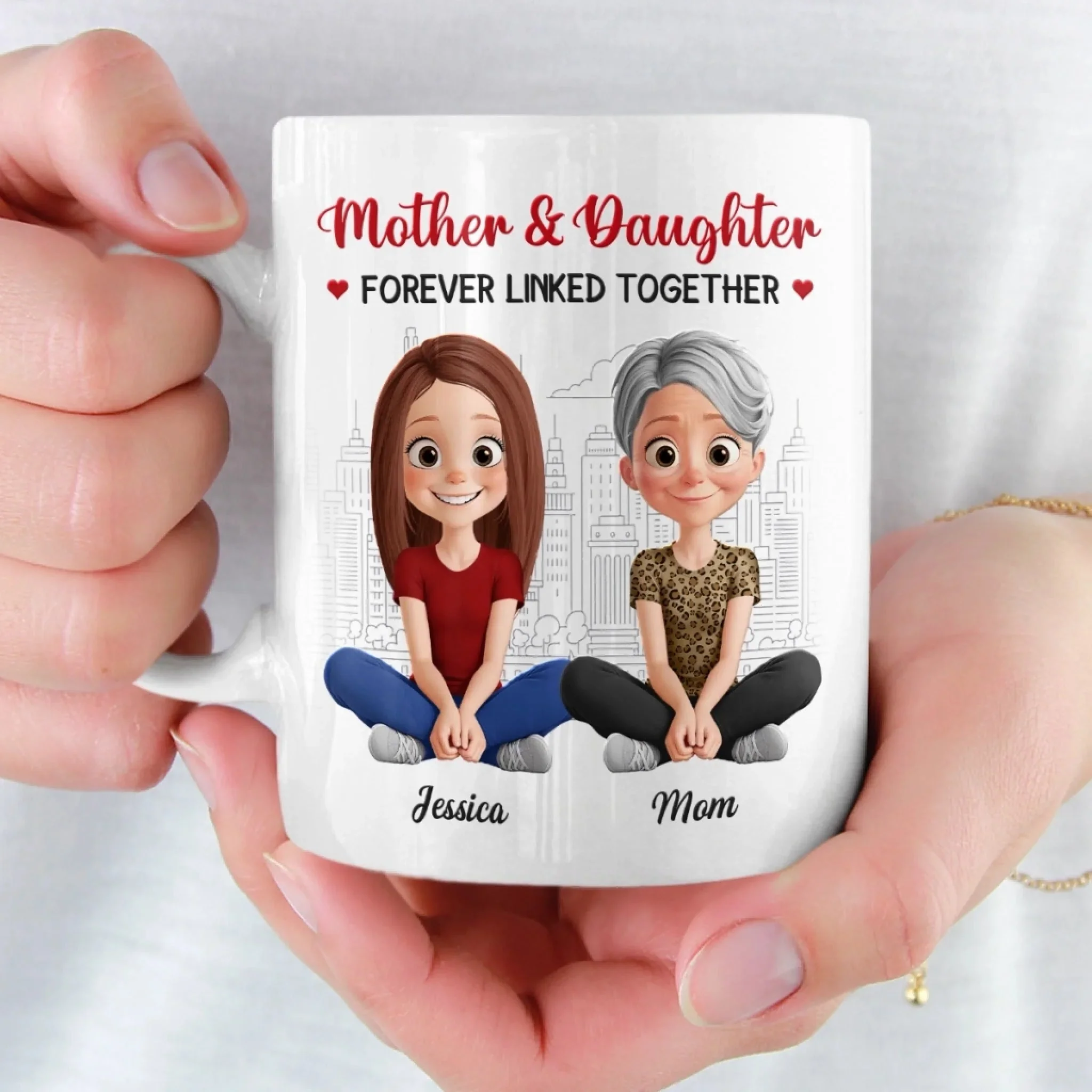 A Mother And Daughter Forever - Personalized Ceramic Mug - Gift For Mom, Mother's Day | GR25 HN02 - Image 5