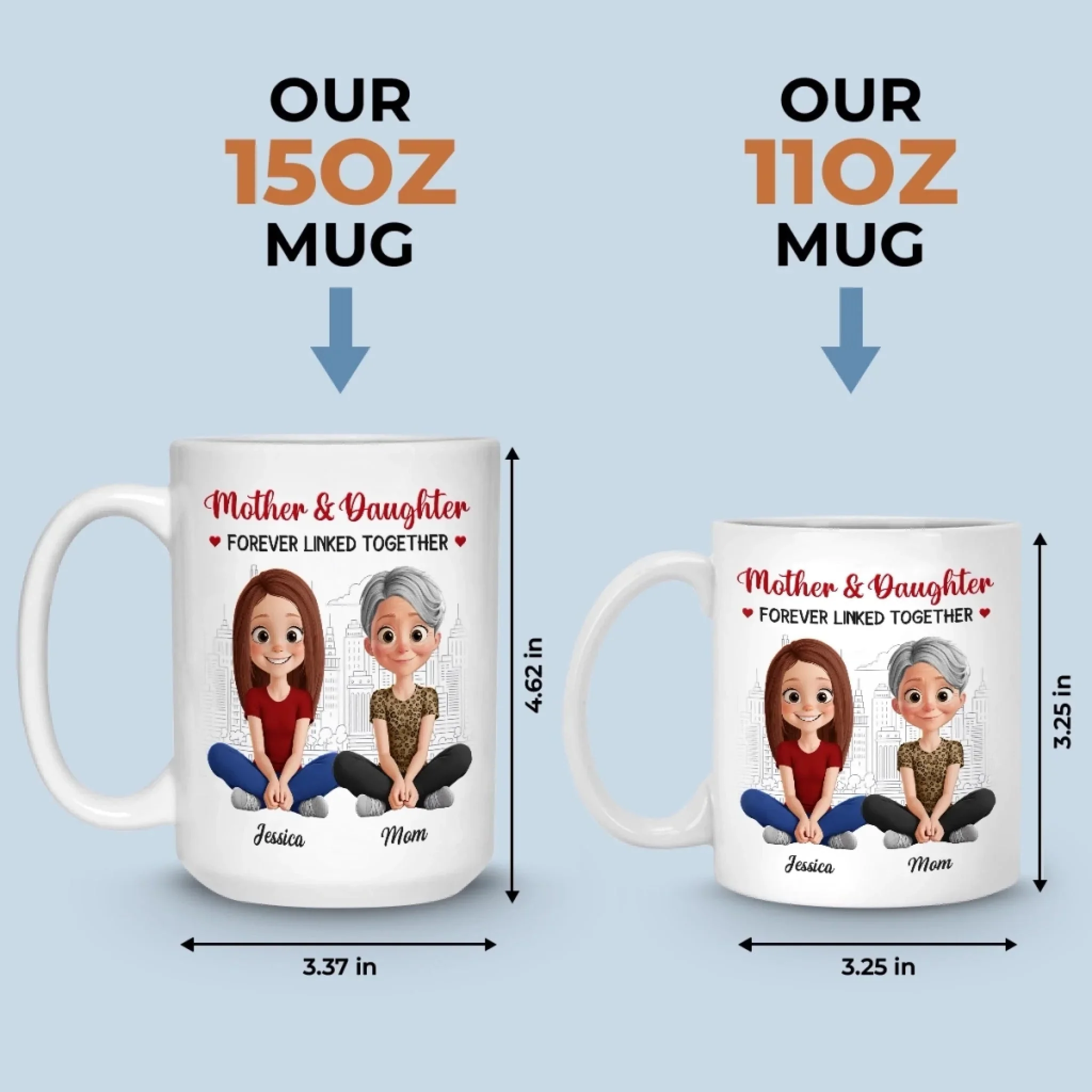 A Mother And Daughter Forever - Personalized Ceramic Mug - Gift For Mom, Mother's Day | GR25 HN02 - Image 6