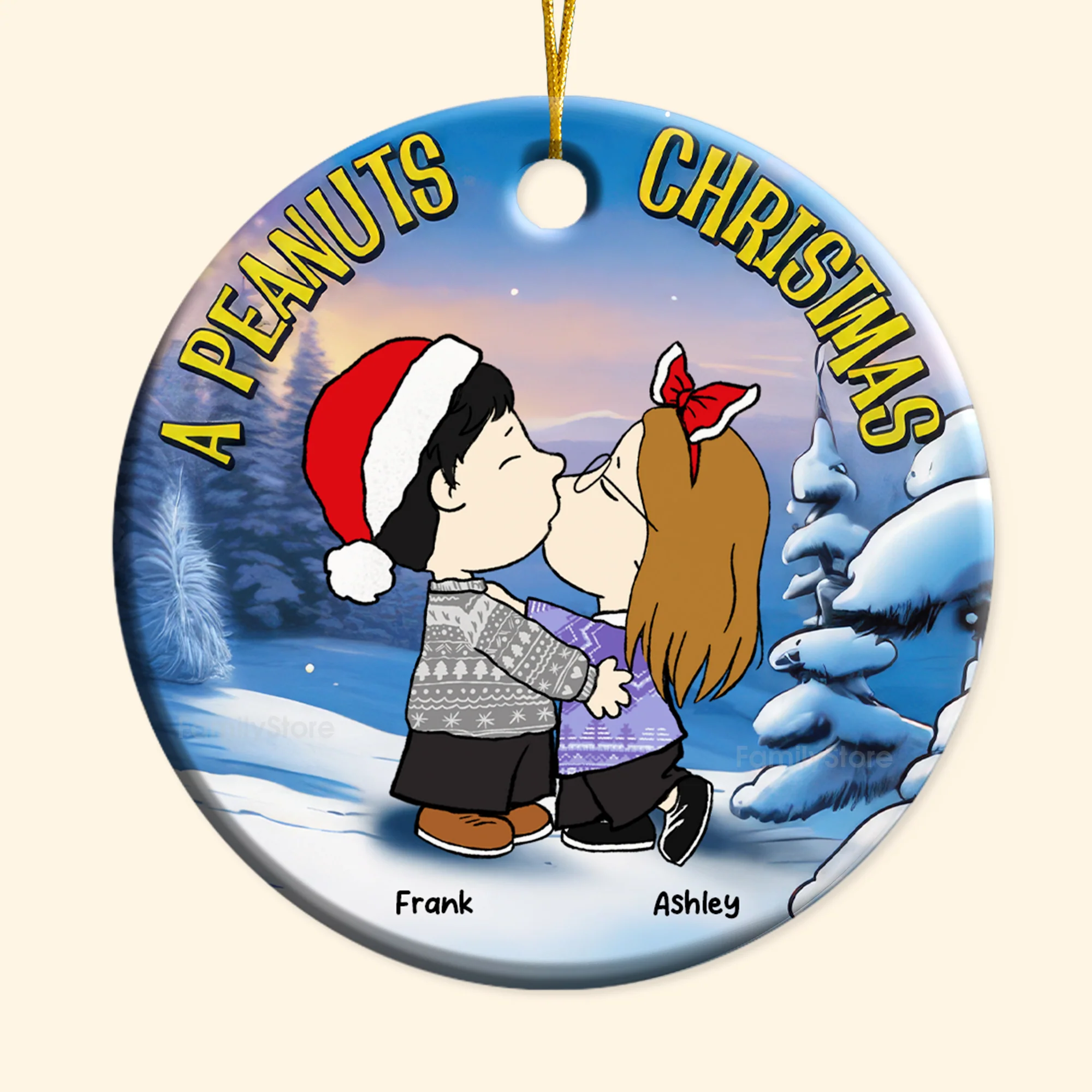 A Peanut Christmas - Personalized Ceramic Ornament - Gift For Couple, Husband Wife - CL45 NH96 - Image 2
