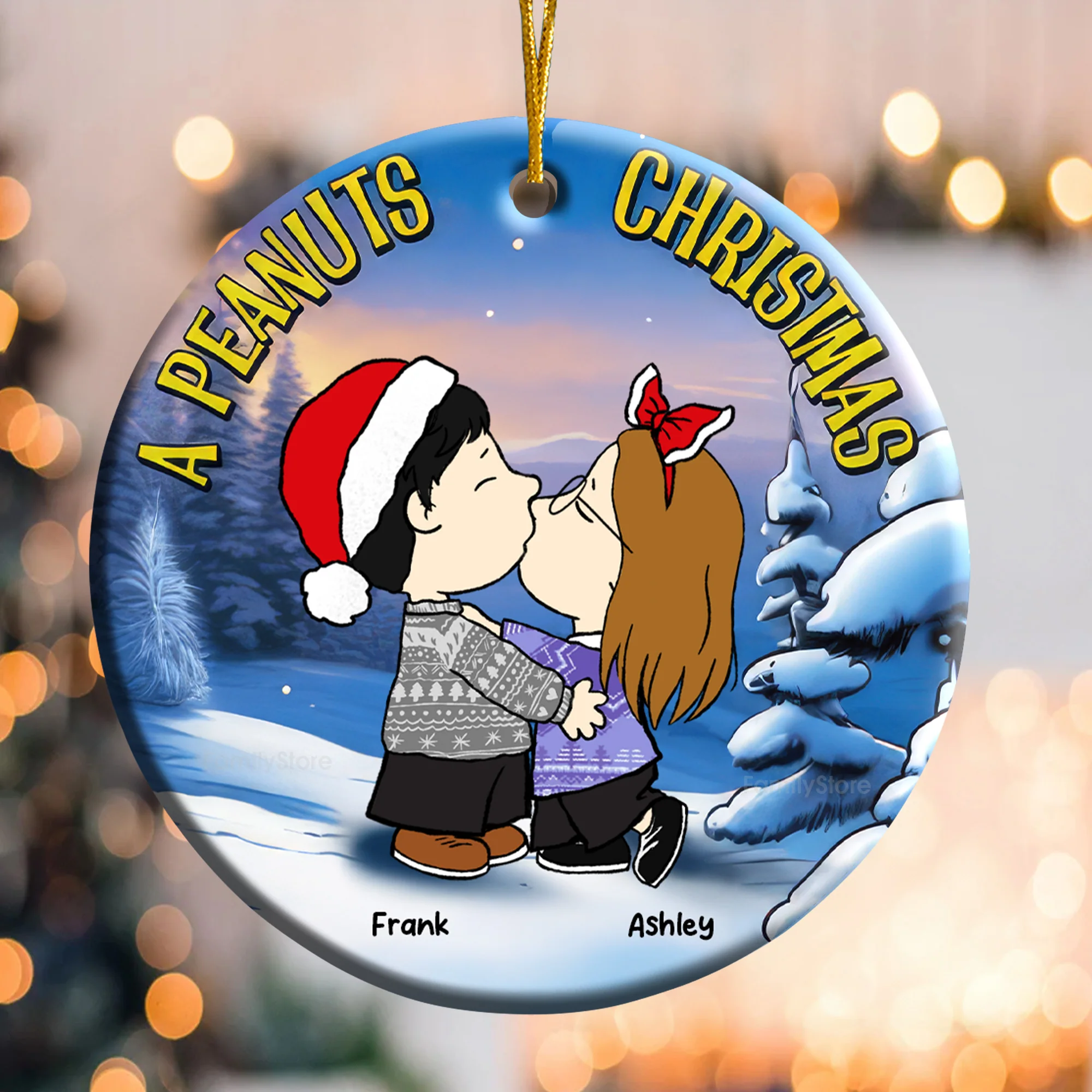 A Peanut Christmas - Personalized Ceramic Ornament - Gift For Couple, Husband Wife - CL45 NH96 - Image 3
