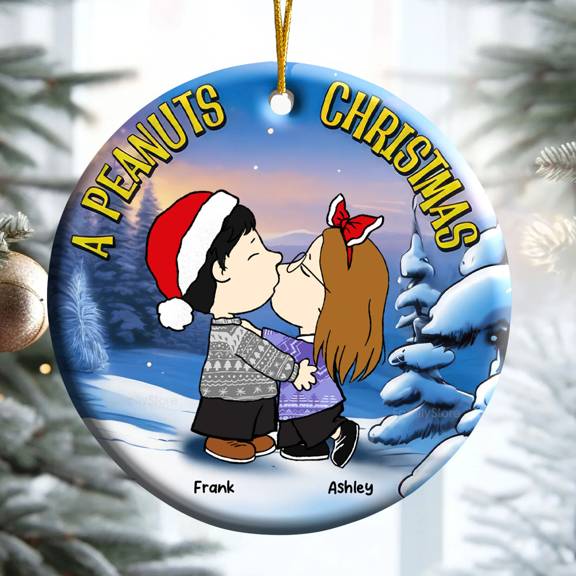A Peanut Christmas - Personalized Ceramic Ornament - Gift For Couple, Husband Wife - CL45 NH96 - Image 4