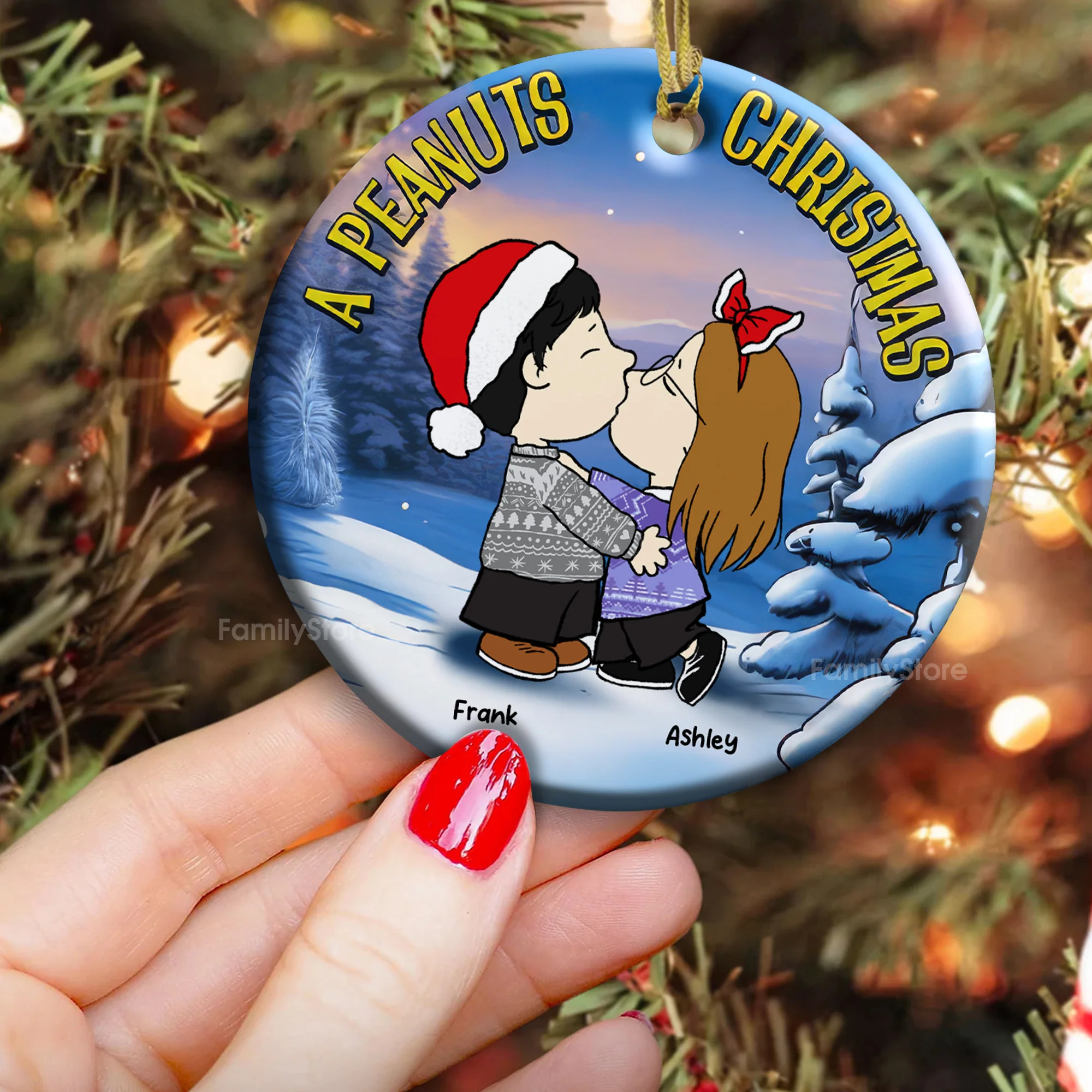 A Peanut Christmas - Personalized Ceramic Ornament - Gift For Couple, Husband Wife - CL45 NH96 - Image 5