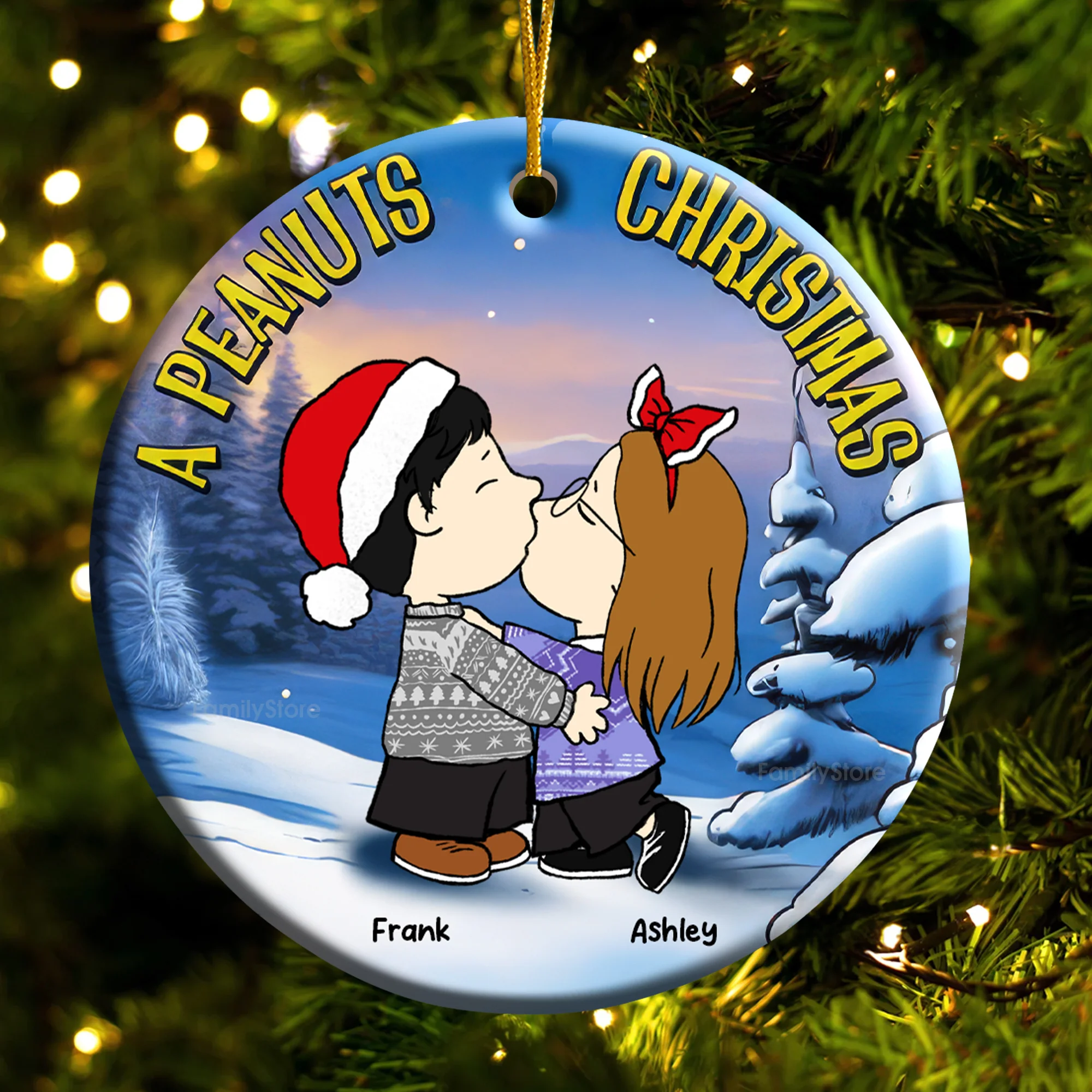 A Peanut Christmas - Personalized Ceramic Ornament - Gift For Couple, Husband Wife - CL45 NH96 - Image 6