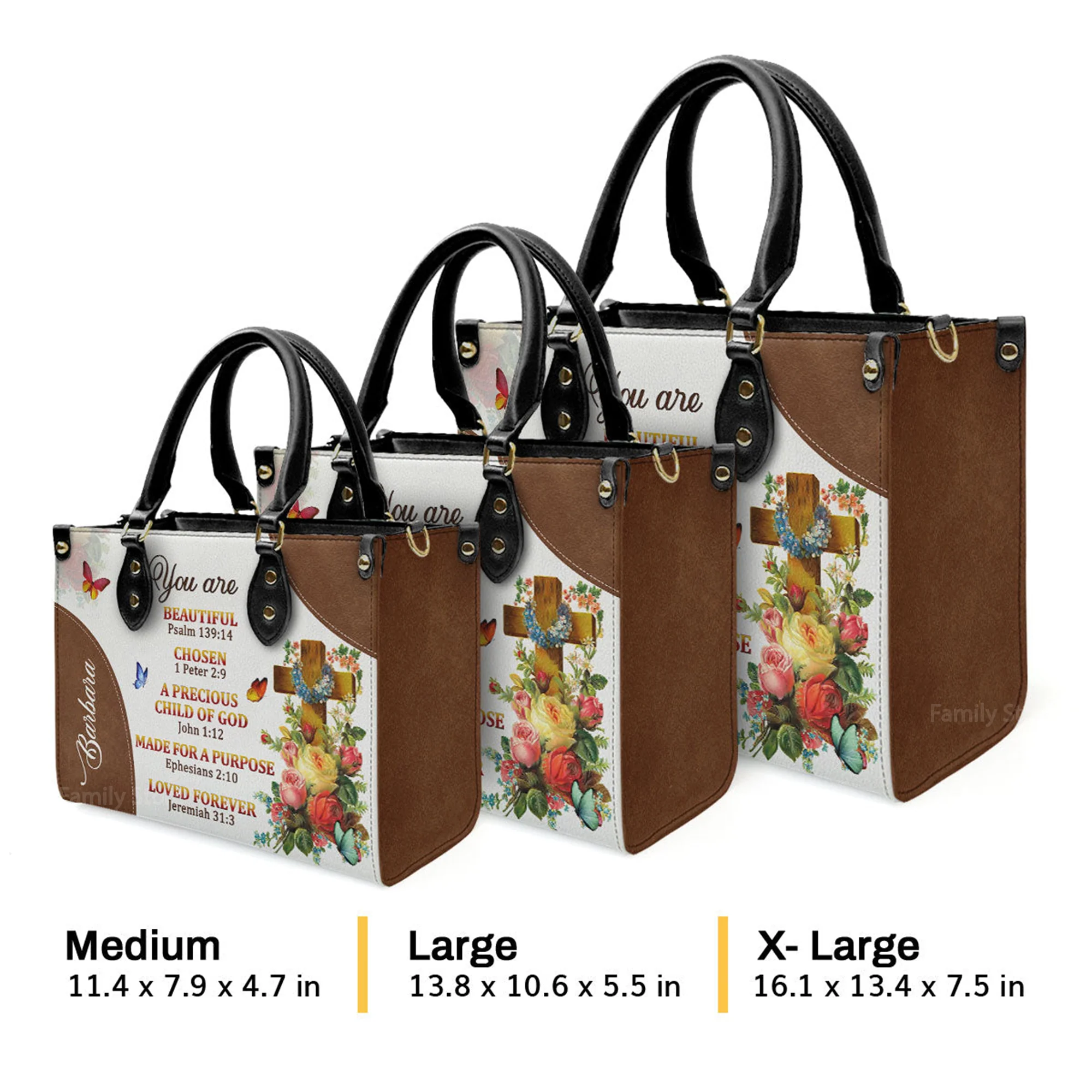 A Precious Child Of God - Thoughtful Gift For Christians - Personalized Leather Handbag With Handle - AT4080838 - Image 4