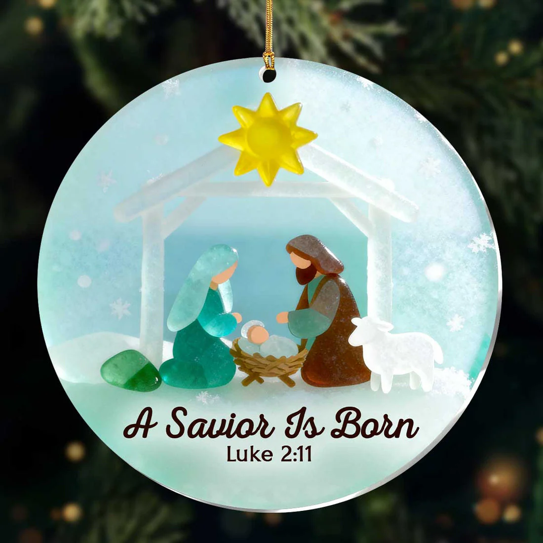 A Savior Is Born - 1-Layer Acrylic Ornament HL128 - Image 3